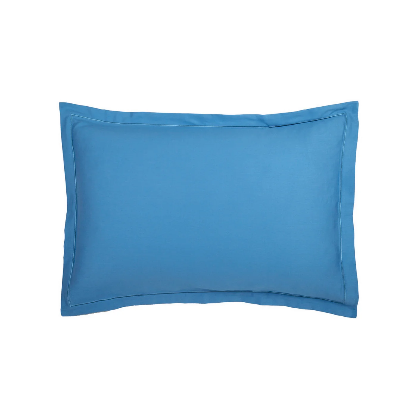Set De 2 Taies D'Oreiller Satin De Coton - Bleu 05 - Uni 1 Baratta - Image 5