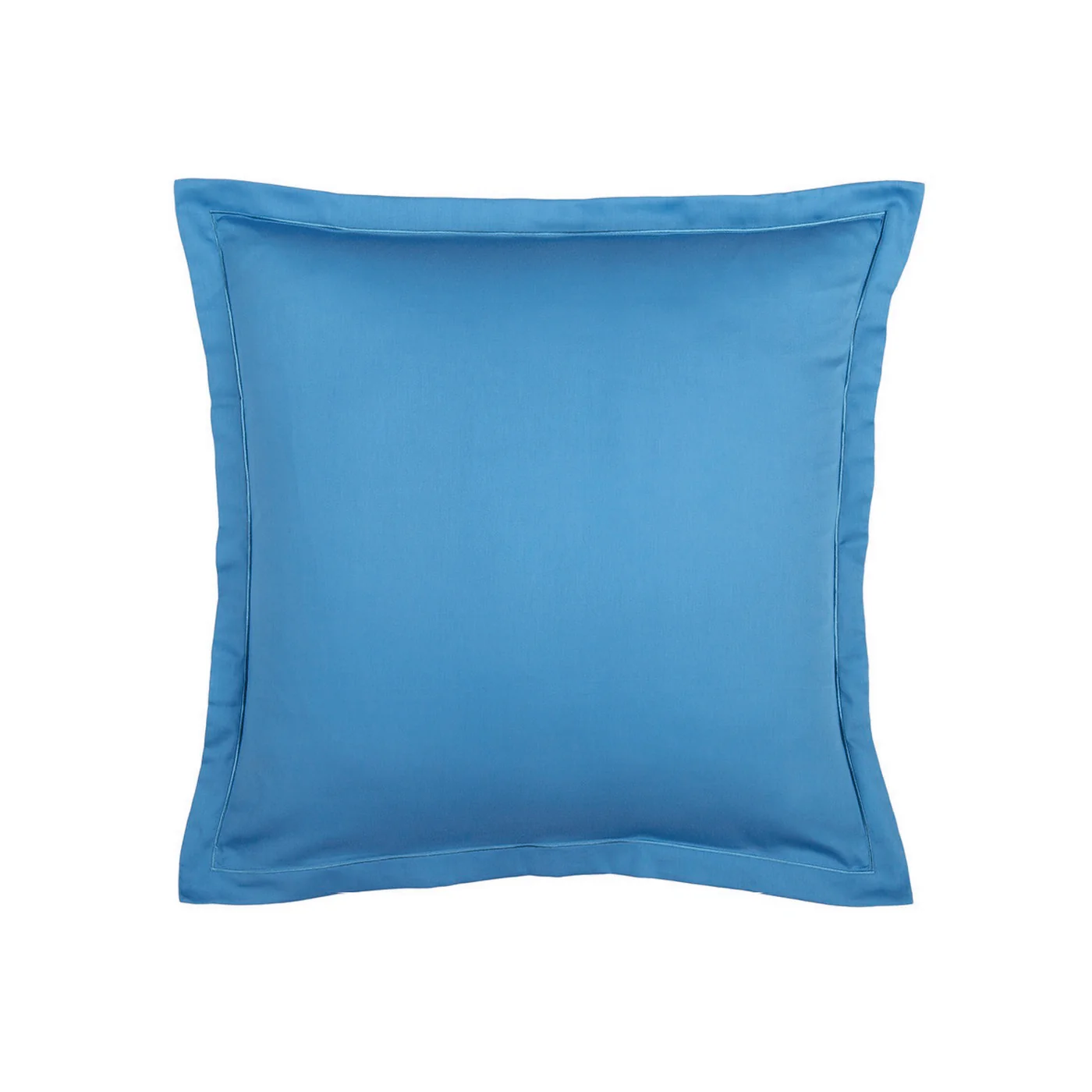 Set De 2 Taies D'Oreiller Satin De Coton - Bleu 05 - Uni 1 Baratta - Image 6