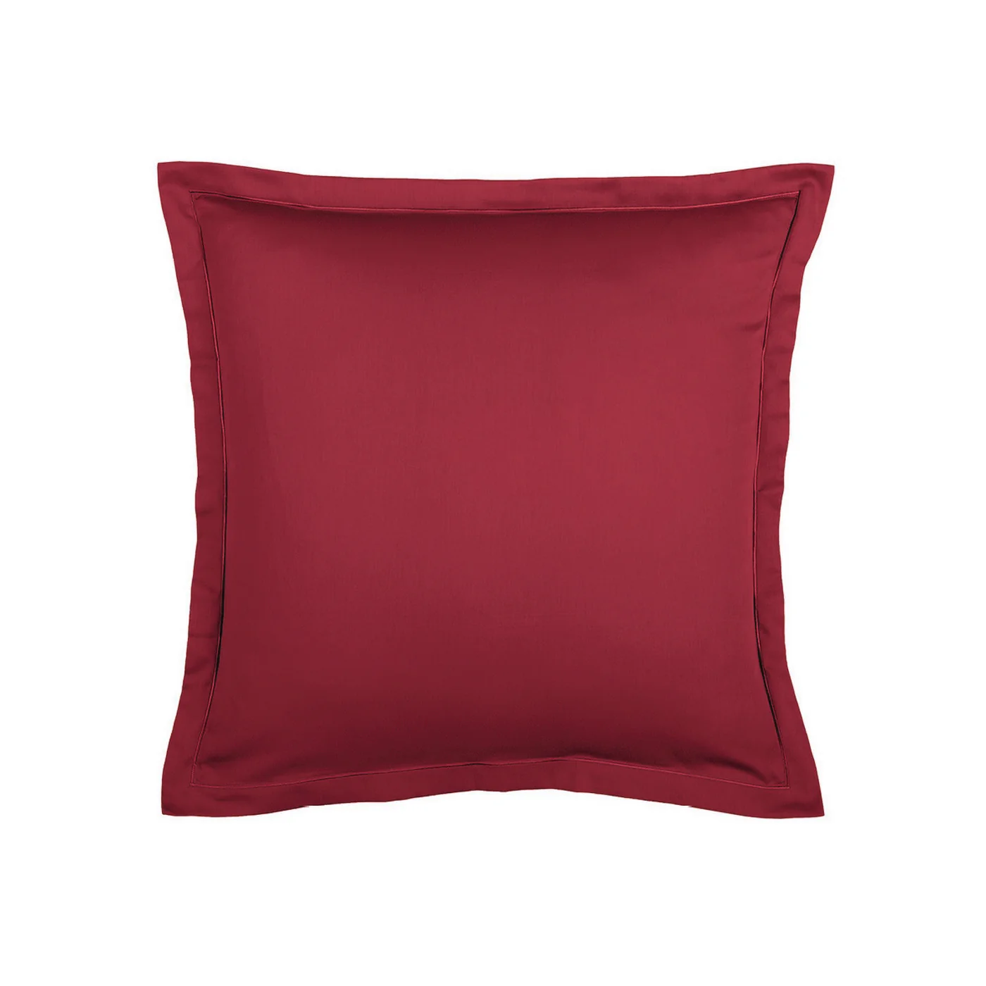 Set De 2 Taies D'Oreiller Satin De Coton - Bordeaux 01 - Uni 1 Baratta - Image 6