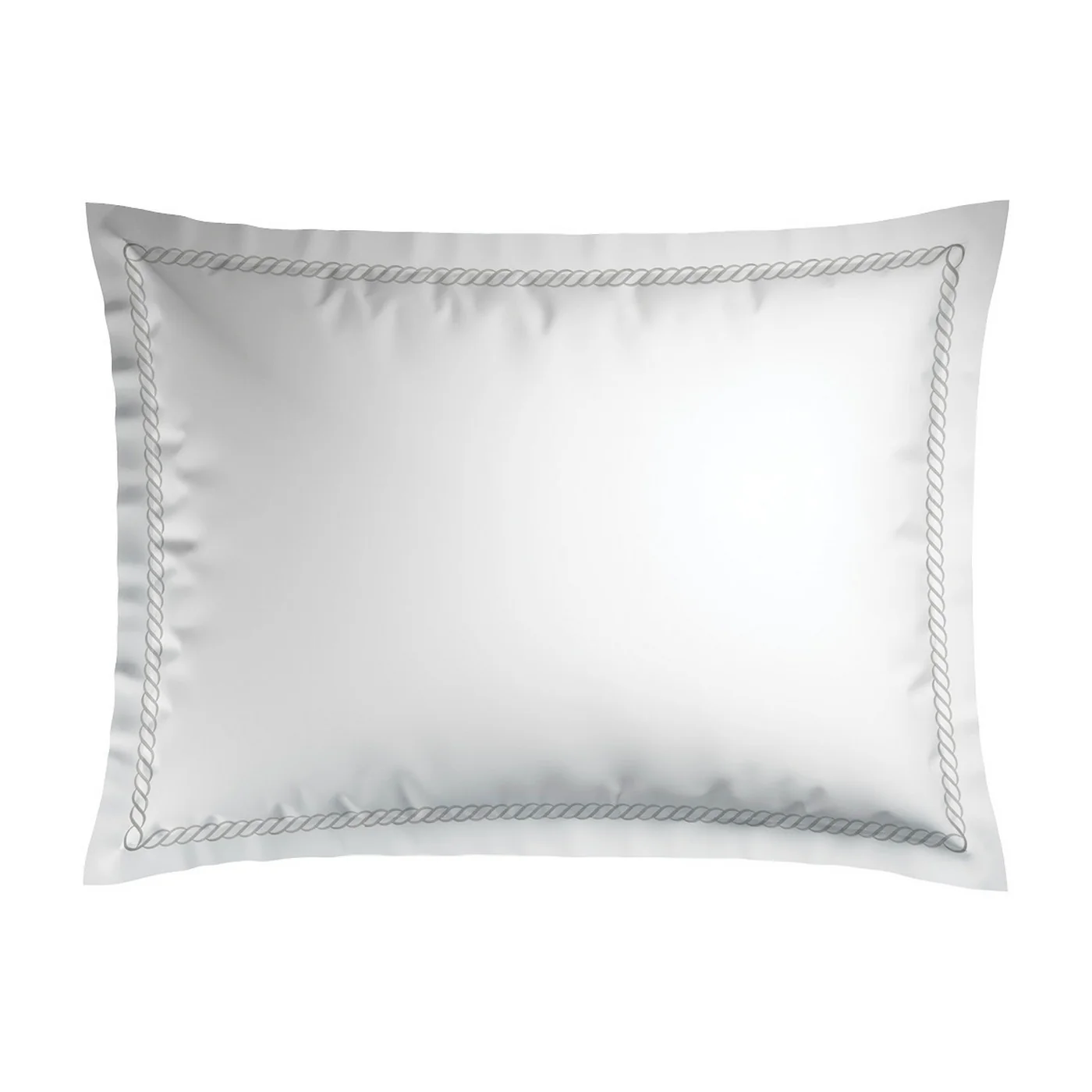 Set De 2 Taies D'Oreiller Satin De Coton - Gris / Blanc - Eclat De Perle - Image 6