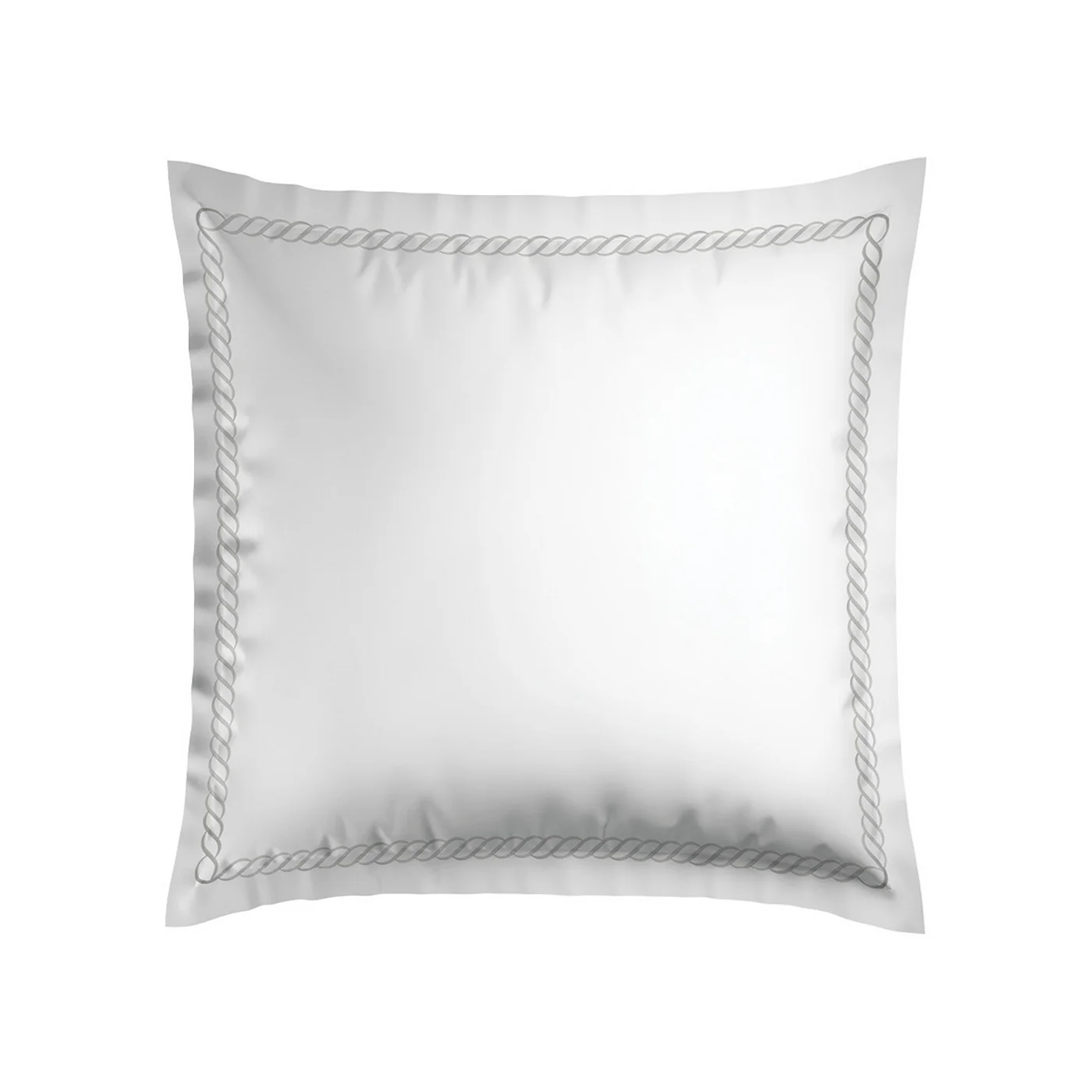 Set De 2 Taies D'Oreiller Satin De Coton - Gris / Blanc - Eclat De Perle - Image 7