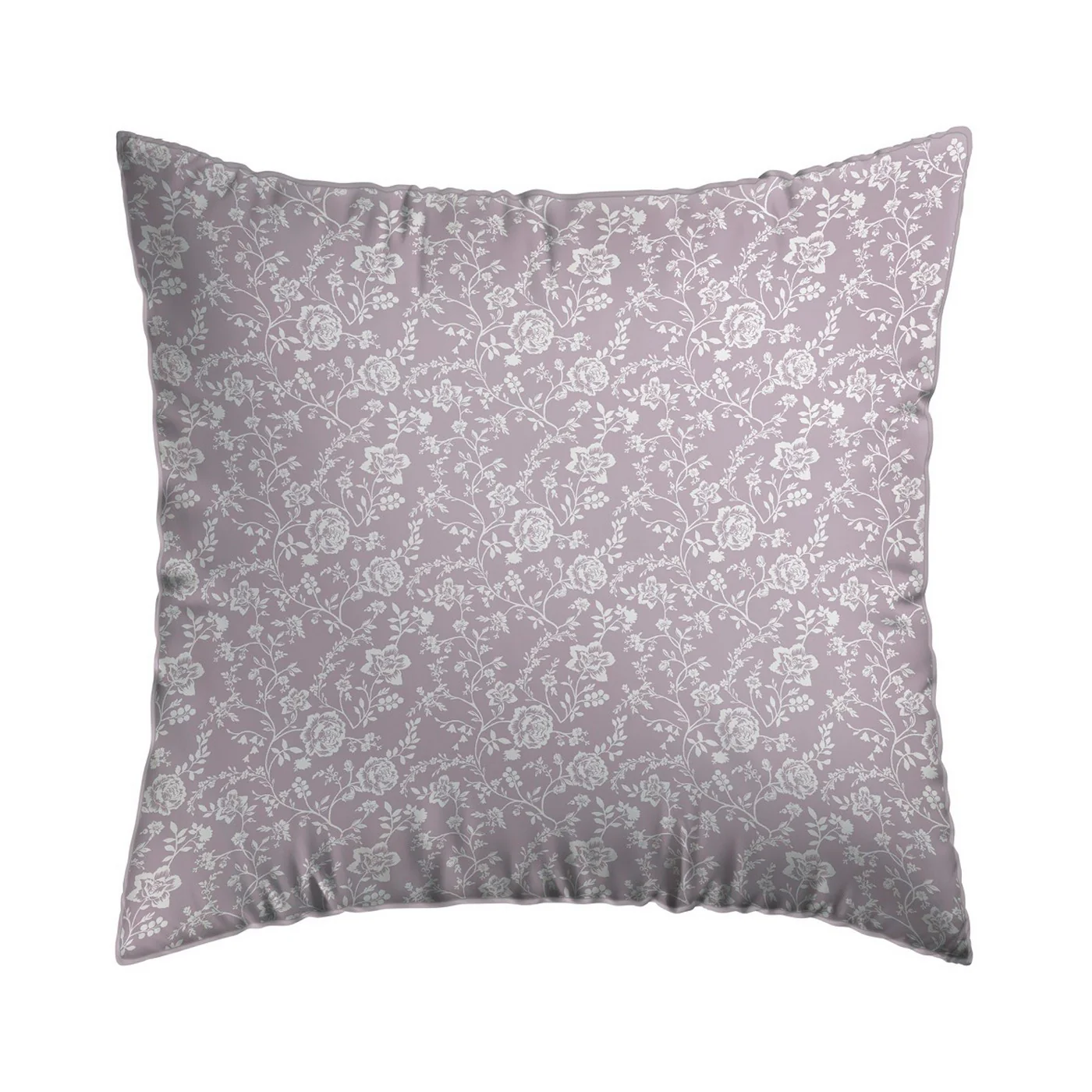 Set De 2 Taies D'Oreiller Satin De Coton - Lavande - Parterre De Roses - Image 3