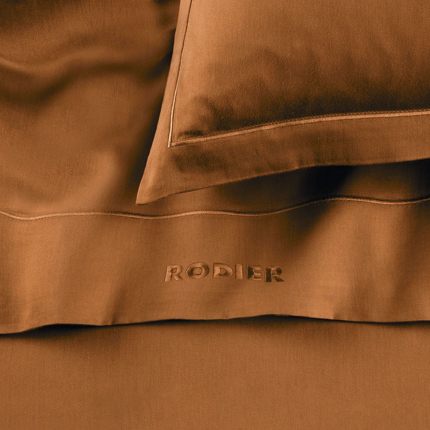 Set De 2 Taies D'Oreiller Satin De Coton - Marron 01 - Uni 1 Baratta - Image 4