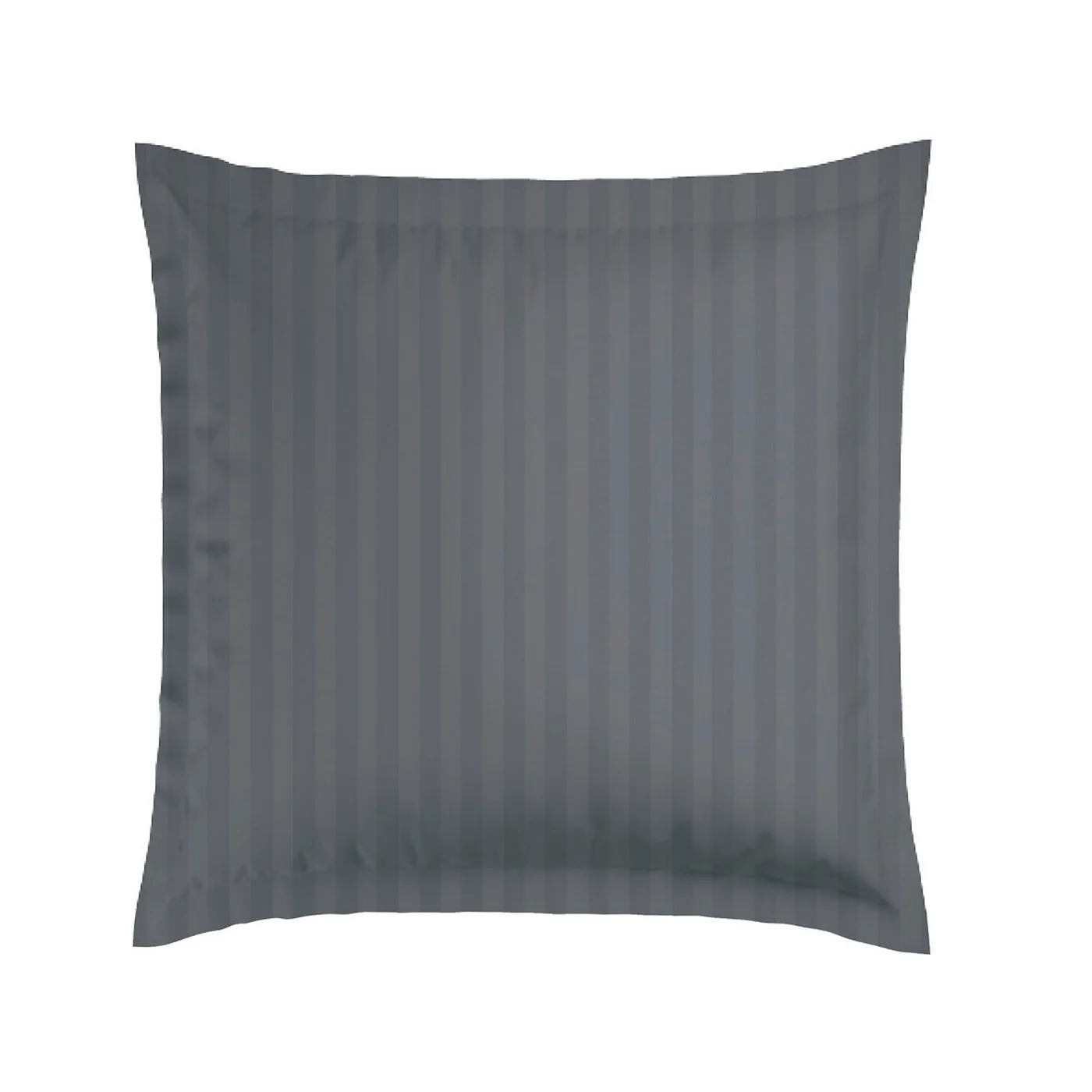 Set De 2 Taies D'Oreiller Satin De Coton Rayure Tissé Dobby - Gris Foncé - Dobby Stripe Woven - Image 5
