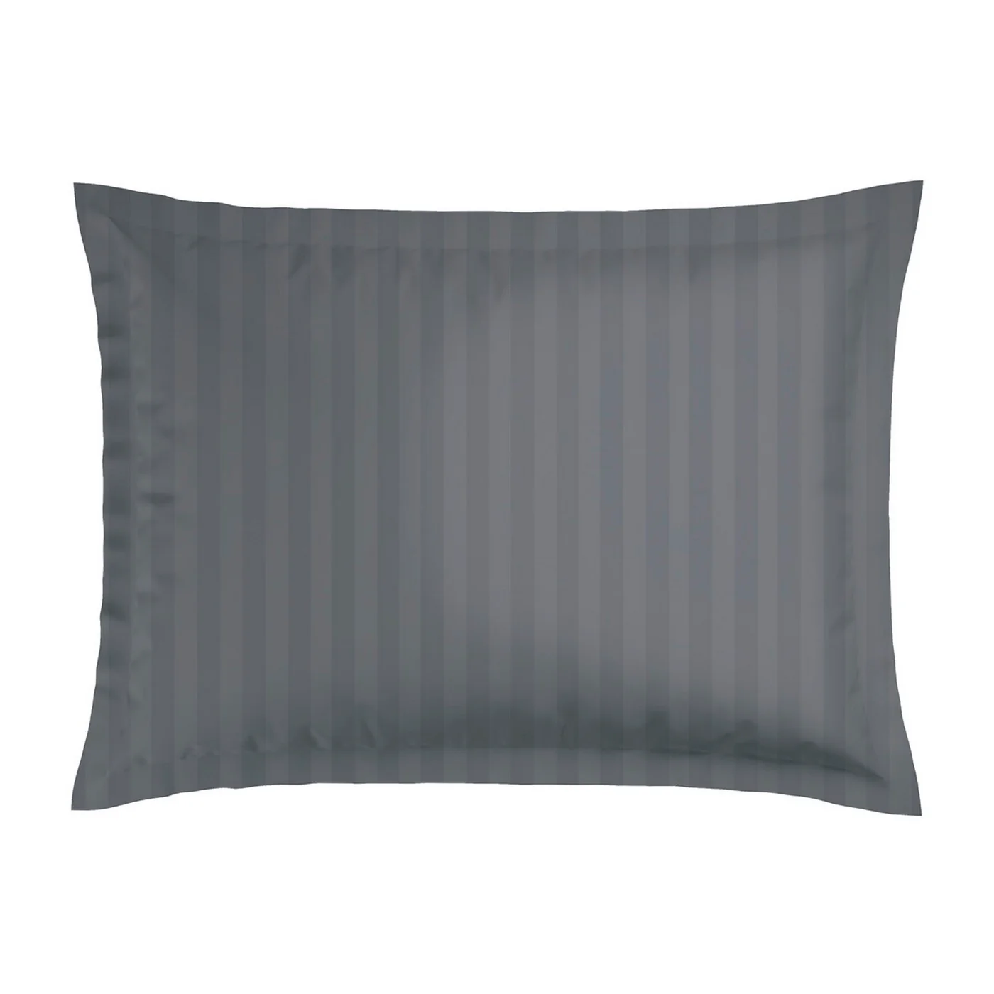 Set De 2 Taies D'Oreiller Satin De Coton Rayure Tissé Dobby - Gris Foncé - Dobby Stripe Woven - Image 7