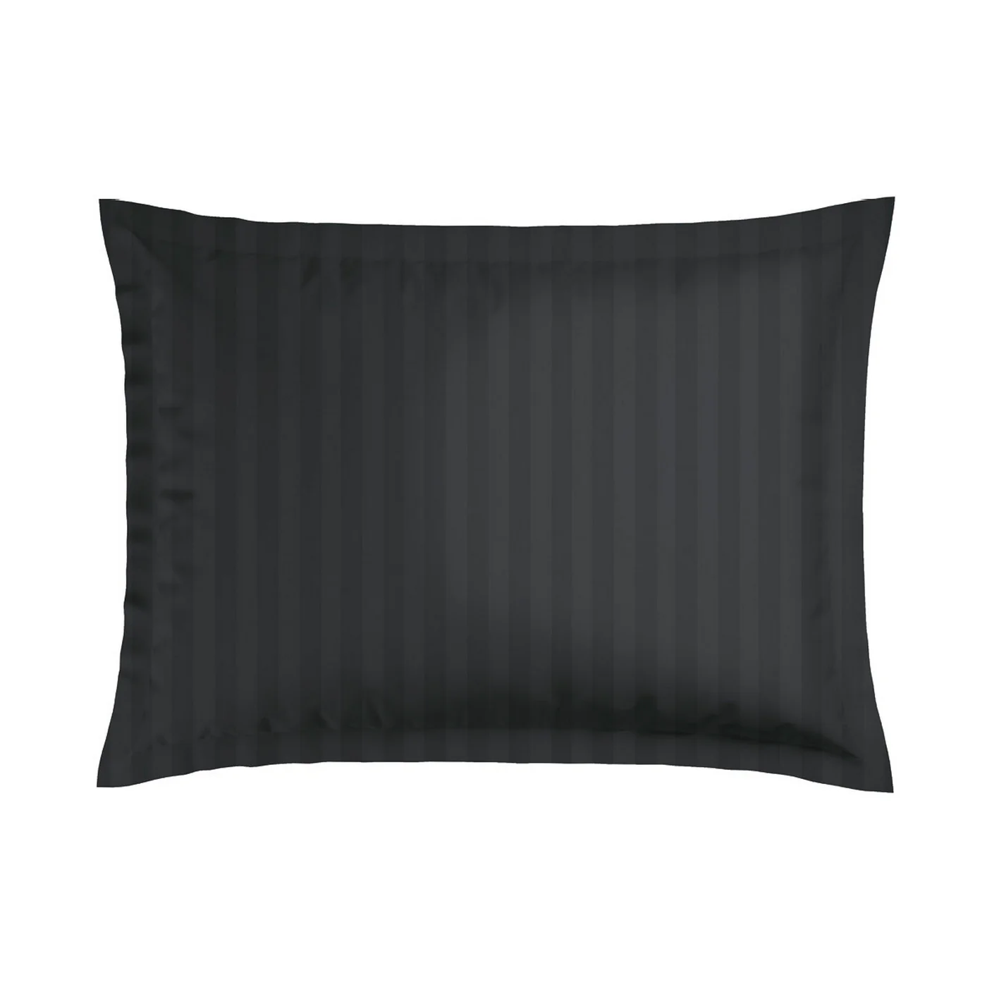Set De 2 Taies D'Oreiller Satin De Coton Rayure Tissé Dobby - Noir - Dobby Stripe Woven - Image 5