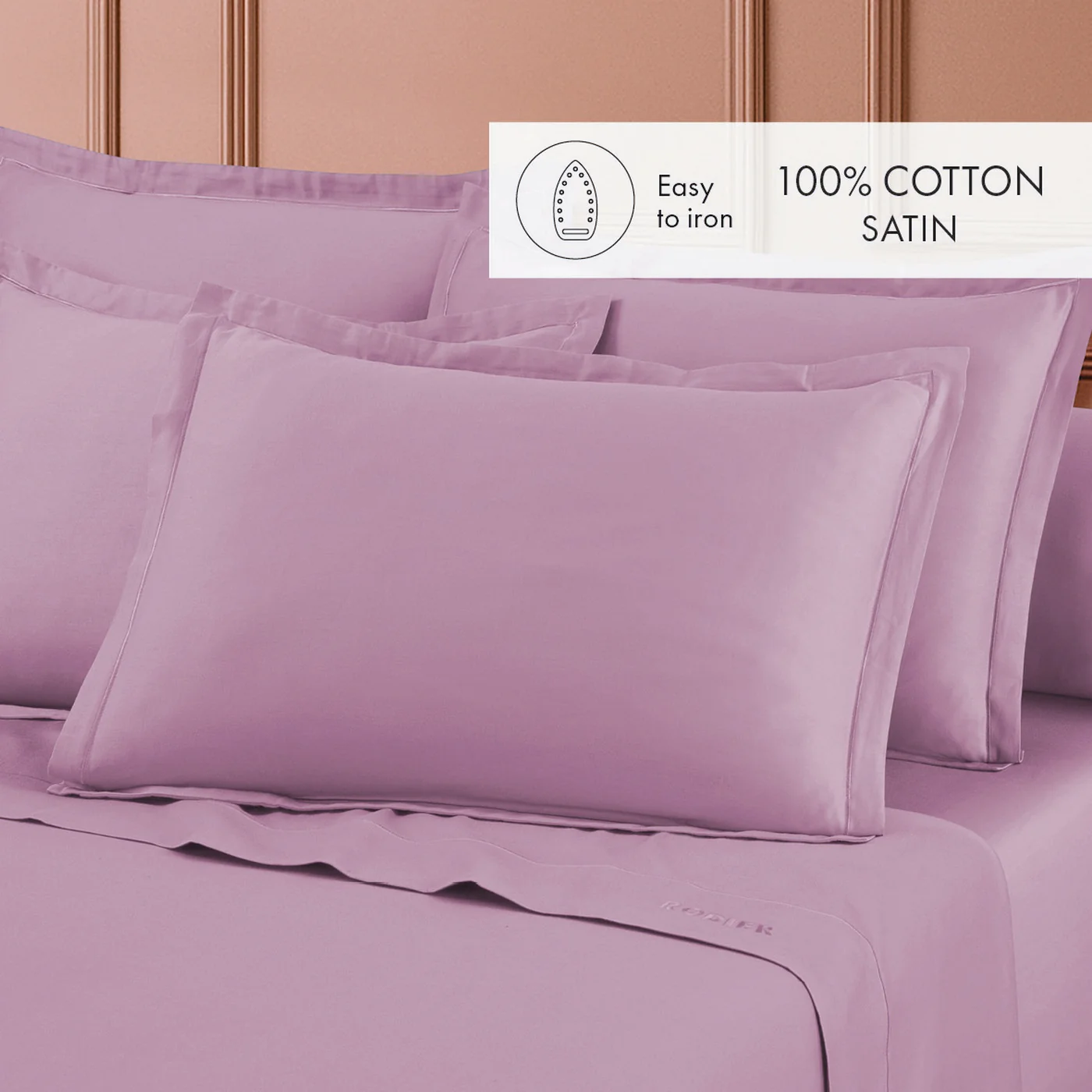 Set De 2 Taies D'Oreiller Satin De Coton - Rose 03 - Uni 1 Baratta - Image 3