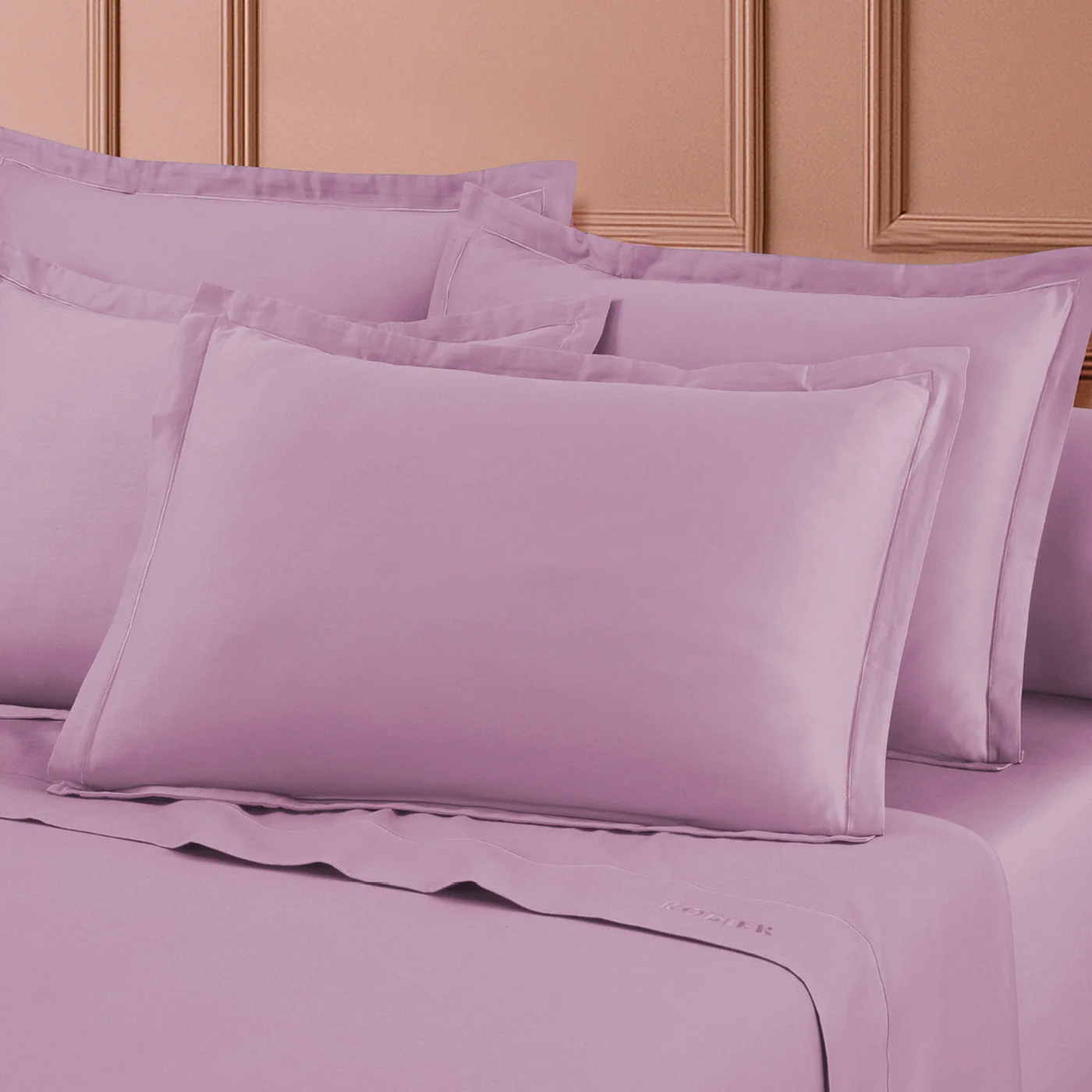 Set De 2 Taies D'Oreiller Satin De Coton - Rose 03 - Uni 1 Baratta - Image 4