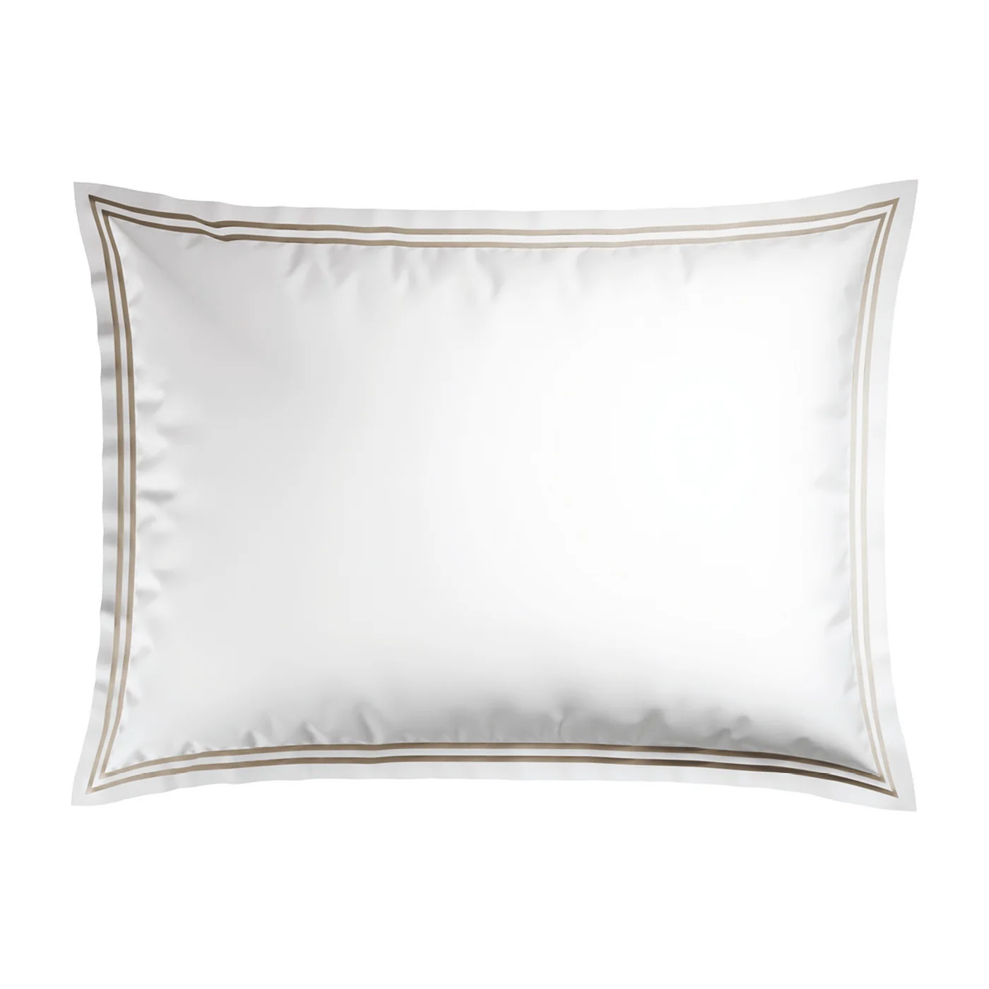 Set De 2 Taies D'Oreiller Satin De Coton - Taupe / Blanc - Nice - Image 2
