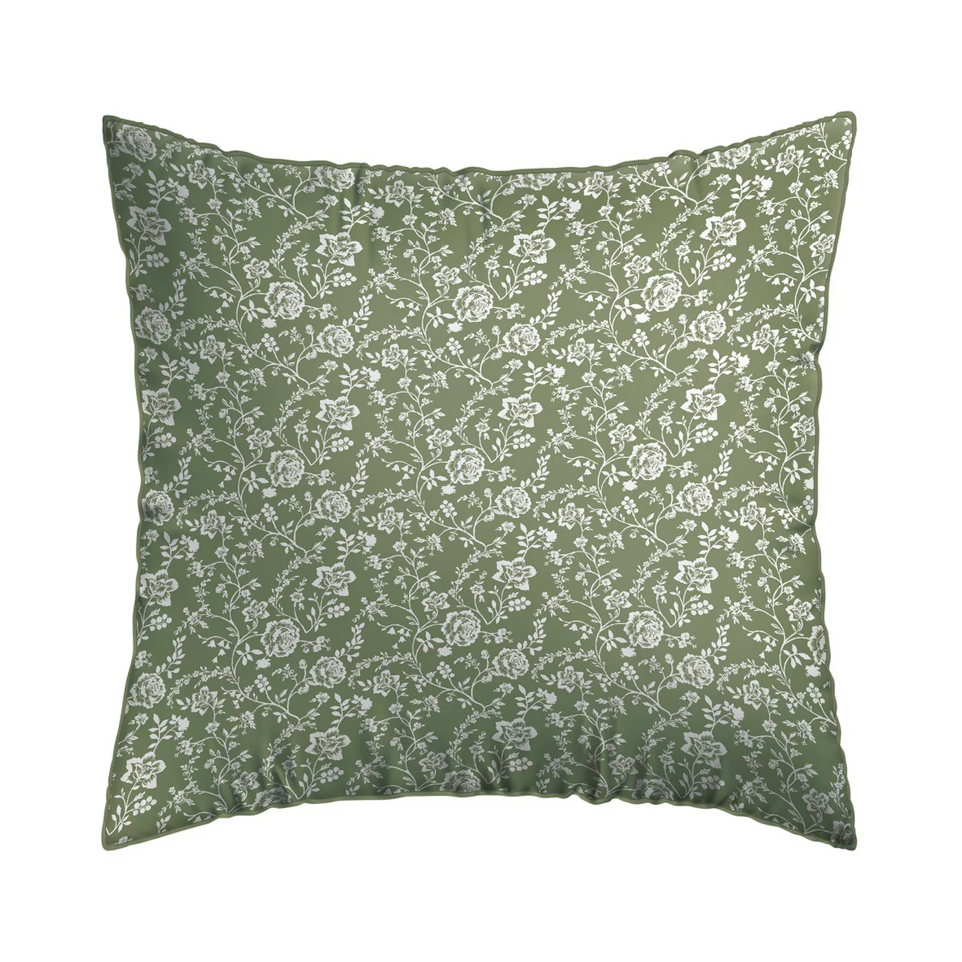 Set De 2 Taies D'Oreiller Satin De Coton - Vert - Parterre De Roses - Image 5