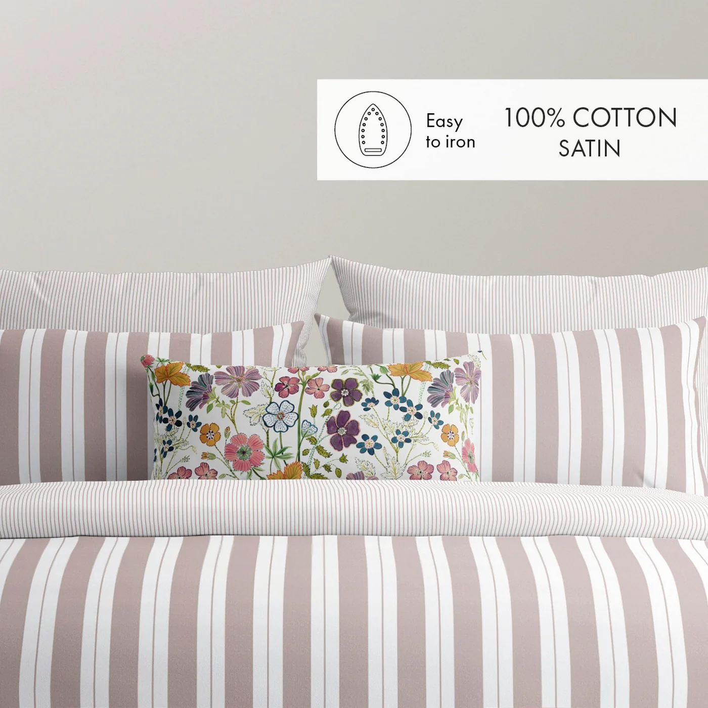 Set De 2 Taies D'Oreiller Satin De Coton - Vieux Rose - Noémie - Image 6