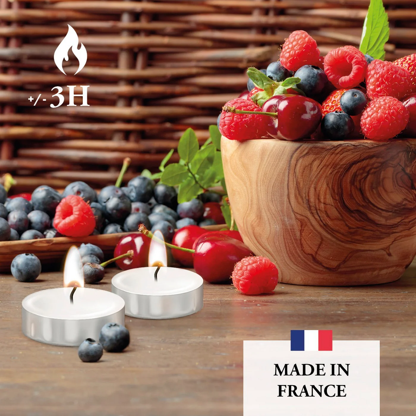 Set De 24 Bougies Chauffe-Plat - Fruits Rouge - - Image 5