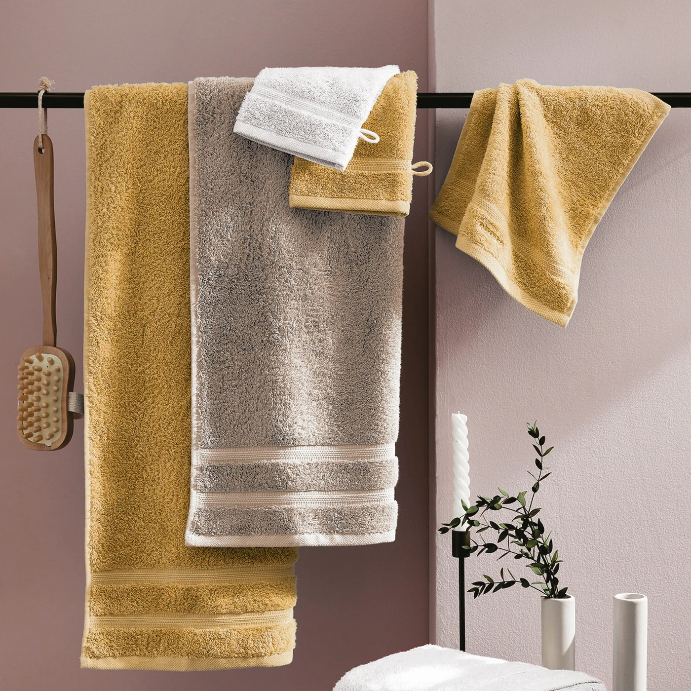 Set De 4 Gants De Toilette - Blanc - Vague - Image 2