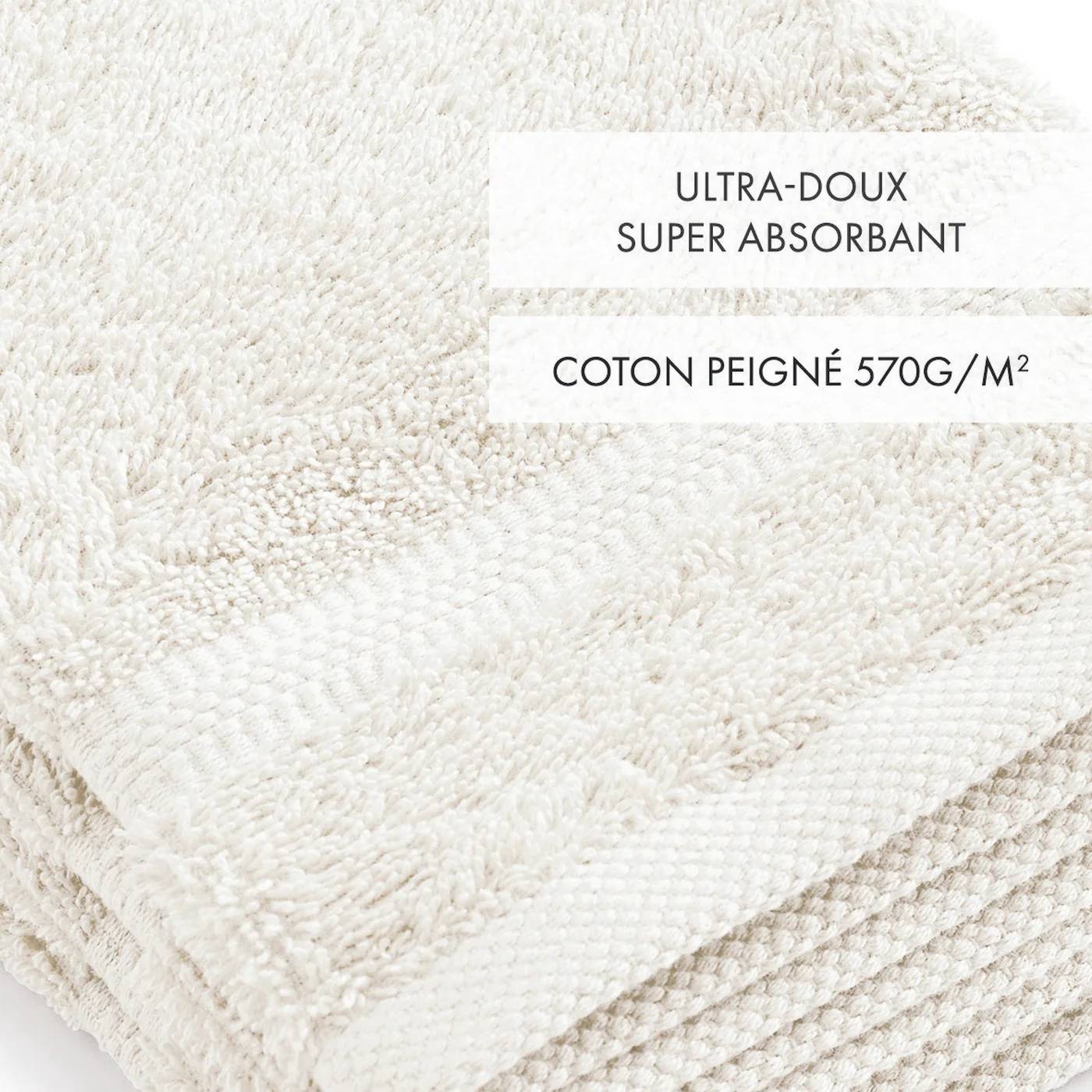 Set De 4 Gants De Toilette - Blanc - Vague - Image 3
