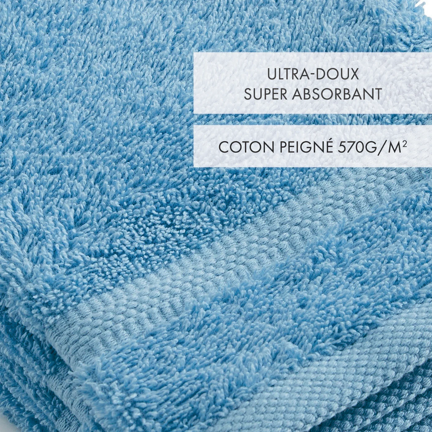 Set De 4 Gants De Toilette - Bleu Ciel - Vague - Image 3
