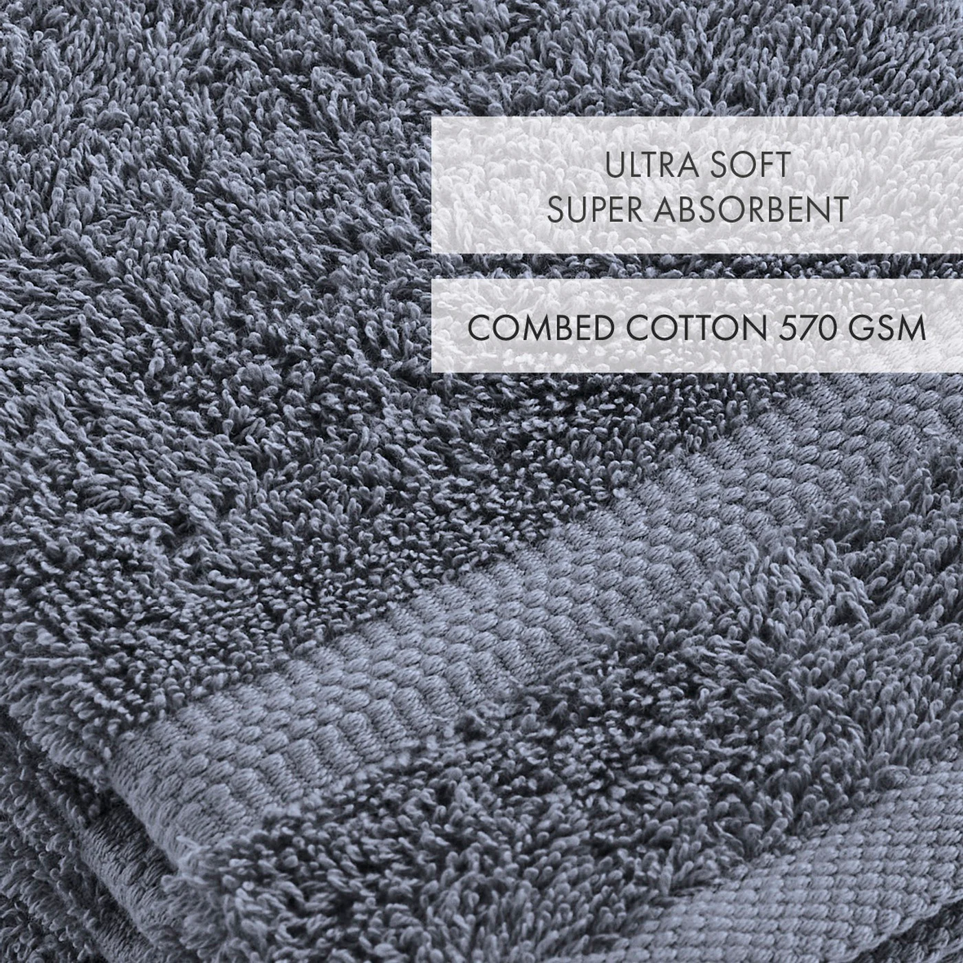 Set De 4 Gants De Toilette - Bleu Gris - Vague - Image 4