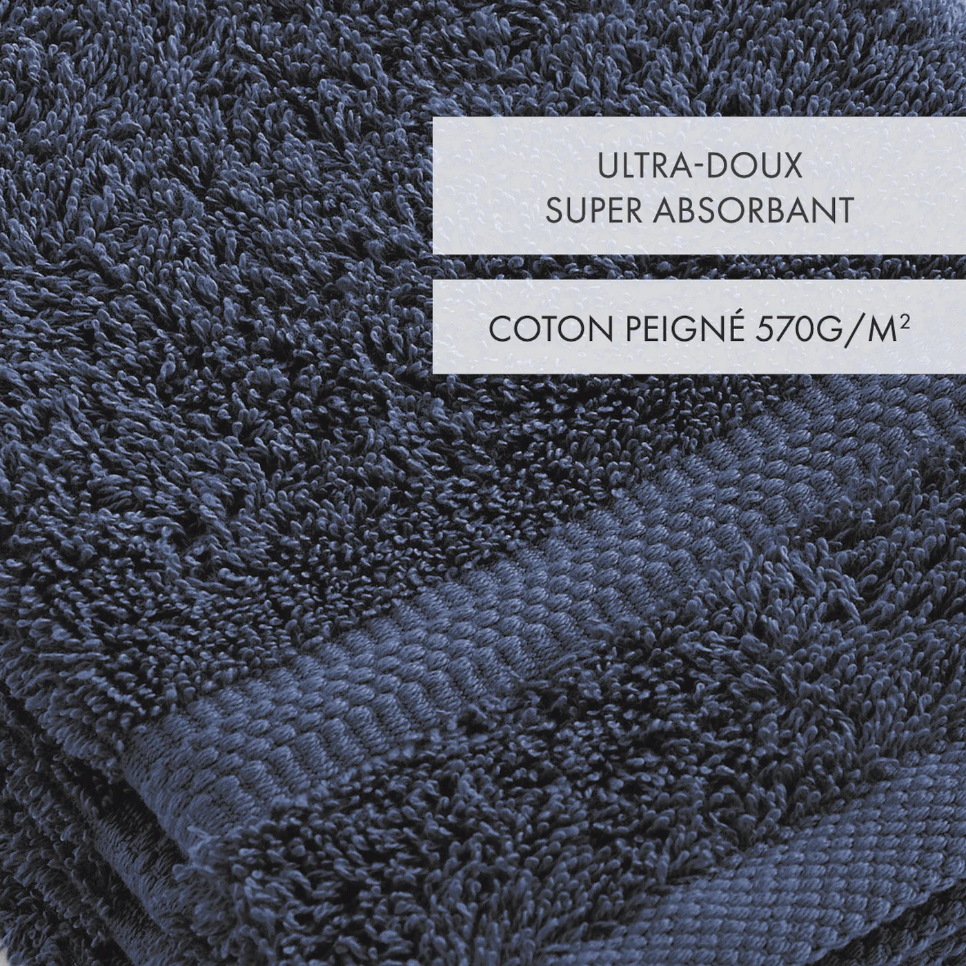 Set De 4 Gants De Toilette - Bleu Marine - Vague - Image 3