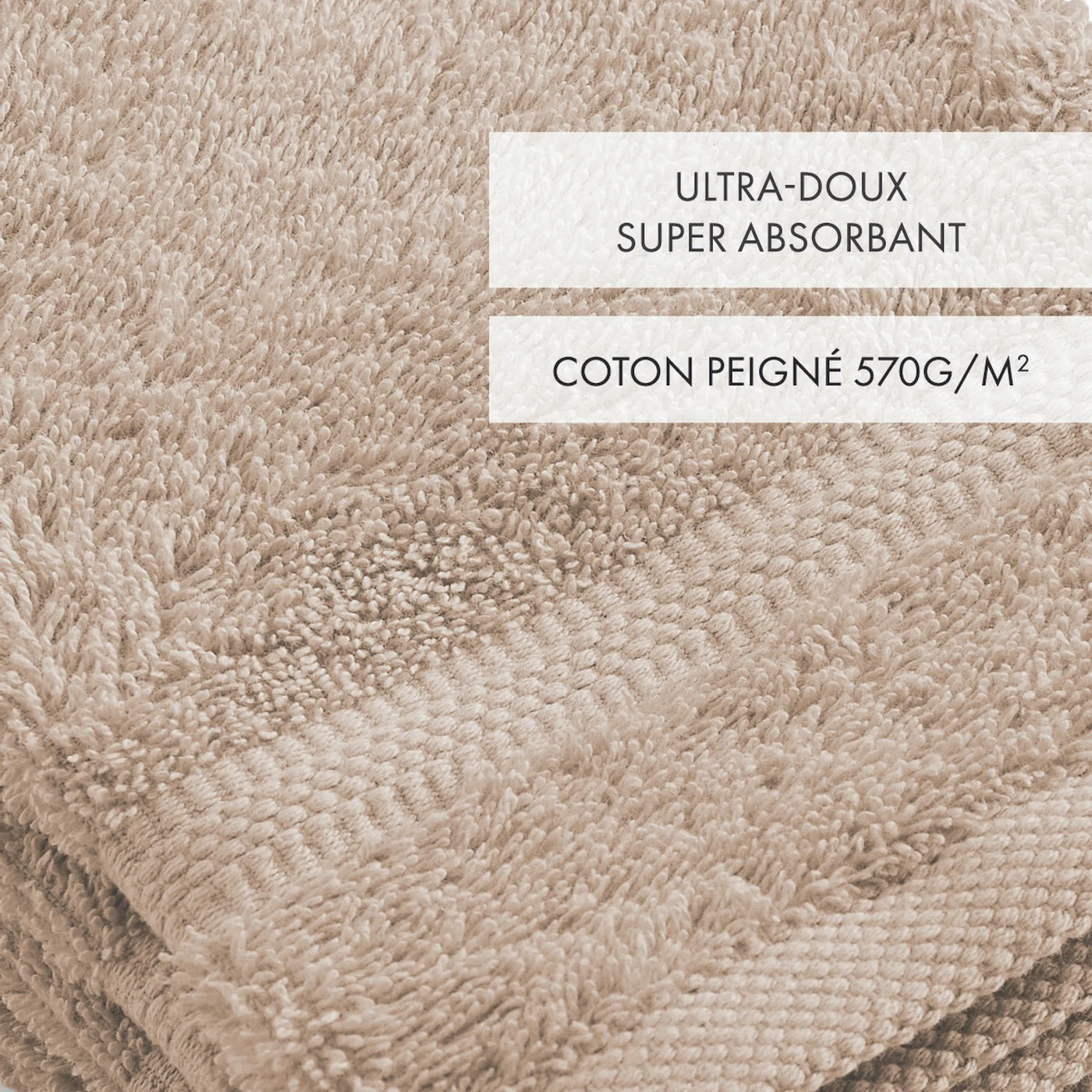 Set De 4 Gants De Toilette - Taupe - Vague - Image 3