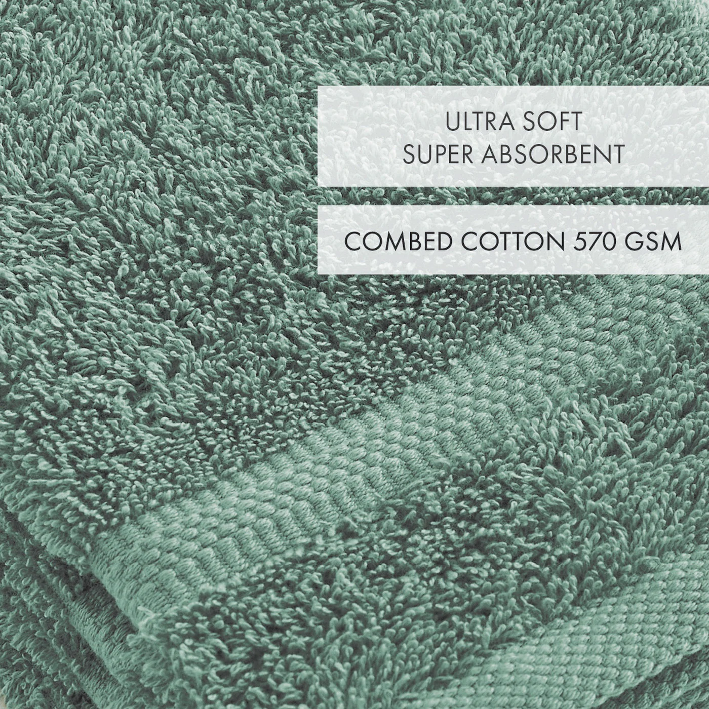 Set De 4 Gants De Toilette - Vert Bouteille - Vague - Image 3