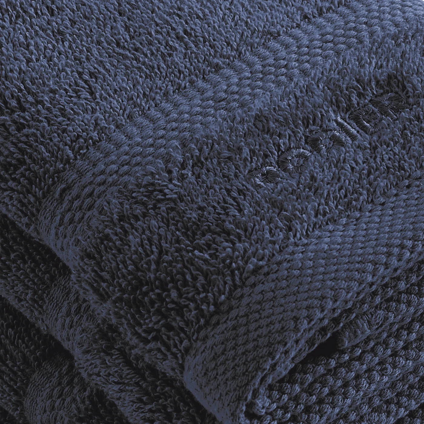 Set De 4 Serviettes D'Invitées - Bleu Marine - Vague - Image 5