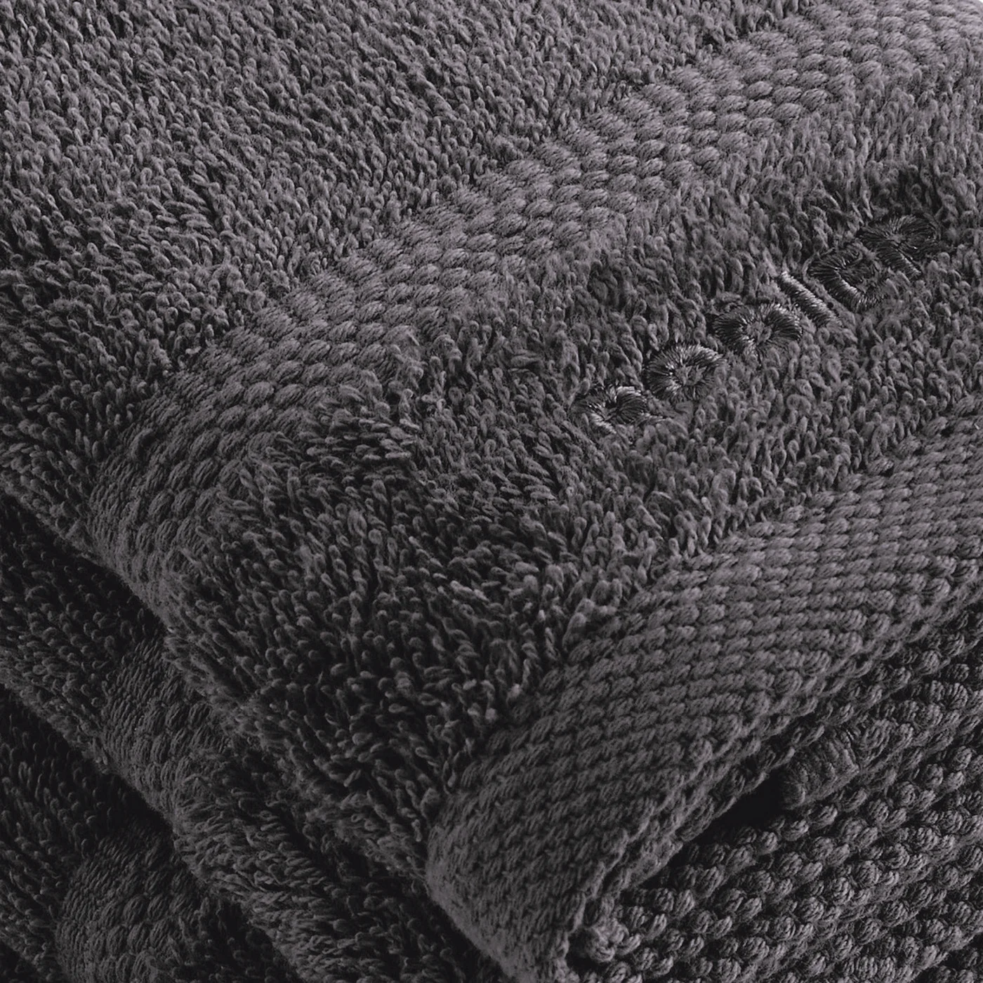 Set De 4 Serviettes D'Invitées - Gris Foncé - Vague - Image 5
