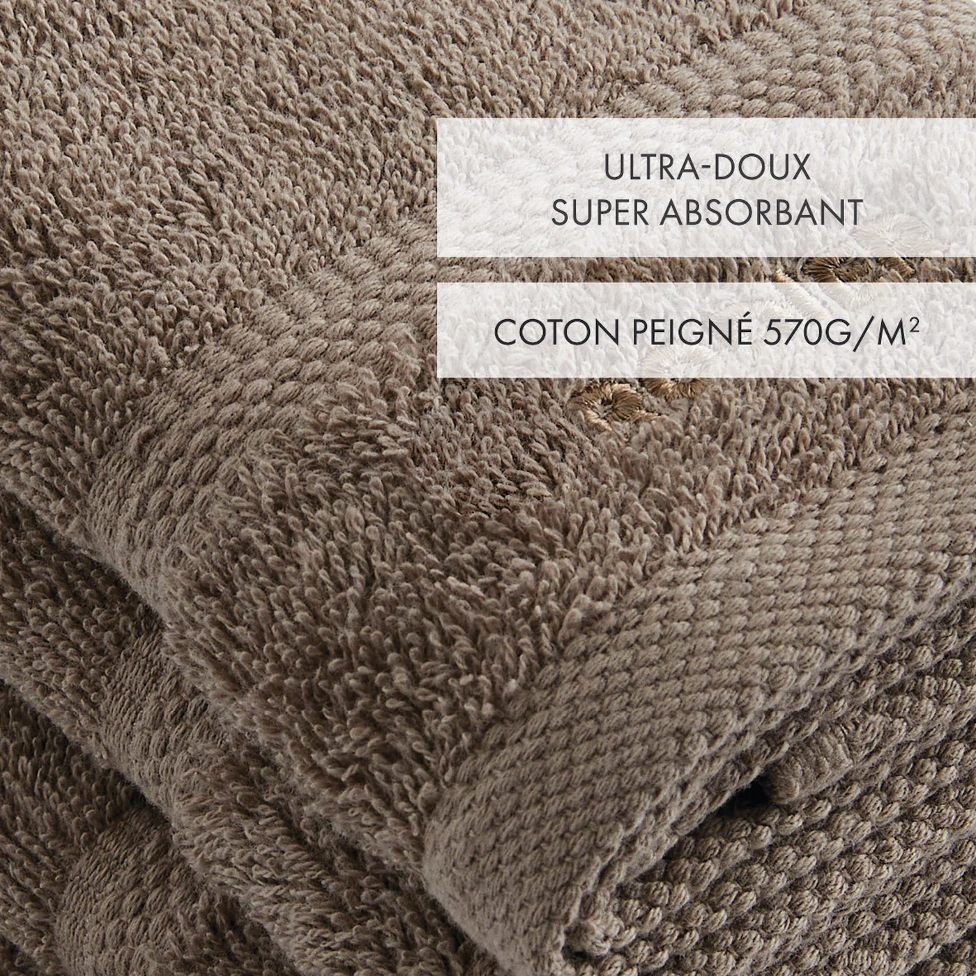 Set De 4 Serviettes D'Invitées - Marron - Vague - Image 3
