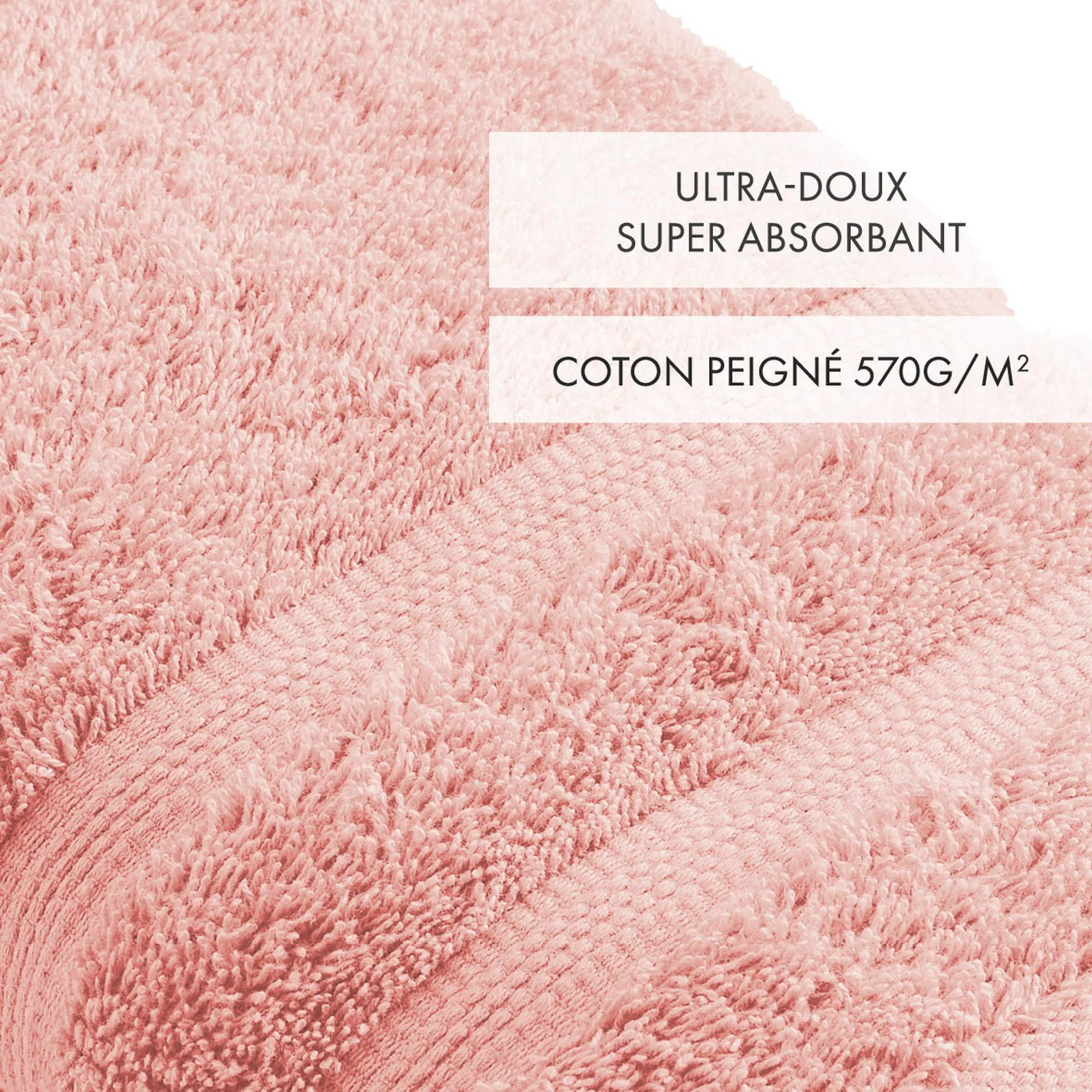 Set De 4 Serviettes D'Invitées - Rose Saumon - Vague - Image 2