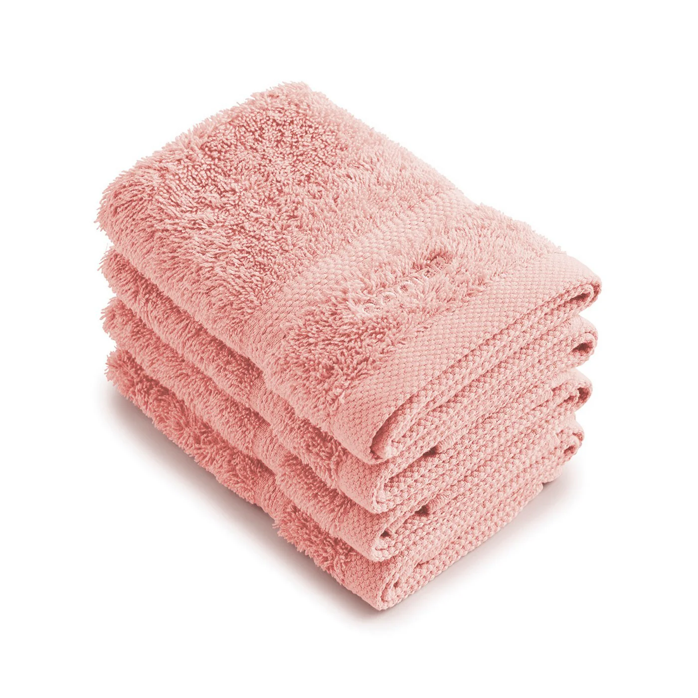 Set De 4 Serviettes D'Invitées - Rose Saumon - Vague - Image 5