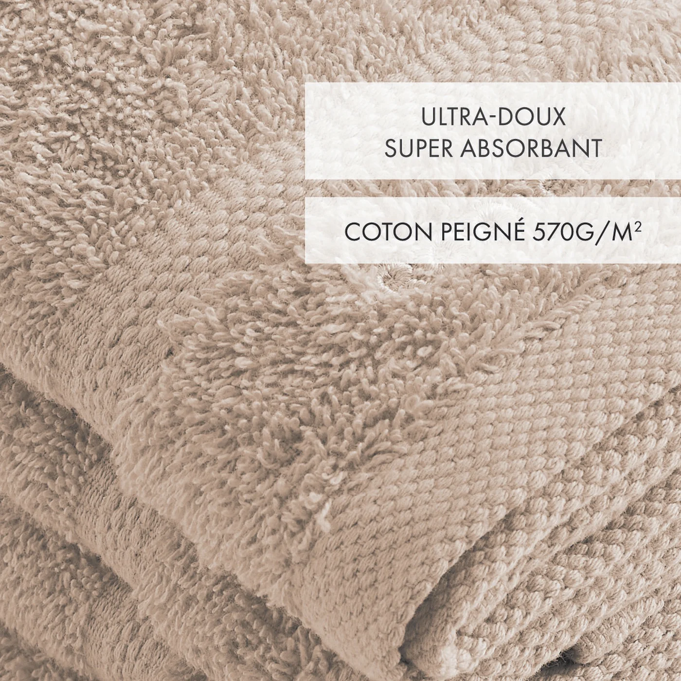 Set De 4 Serviettes D'Invitées - Taupe - Vague - Image 2