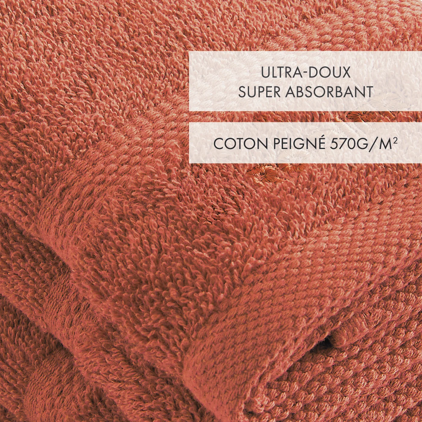 Set De 4 Serviettes D'Invitées - Terracotta - Vague - Image 2