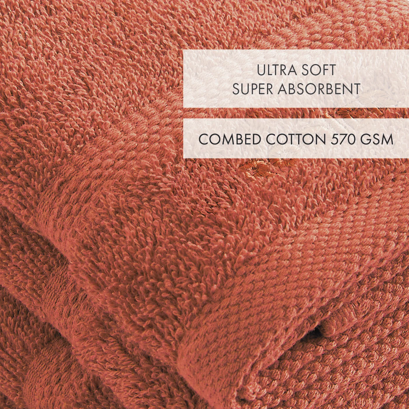 Set De 4 Serviettes D'Invitées - Terracotta - Vague - Image 3