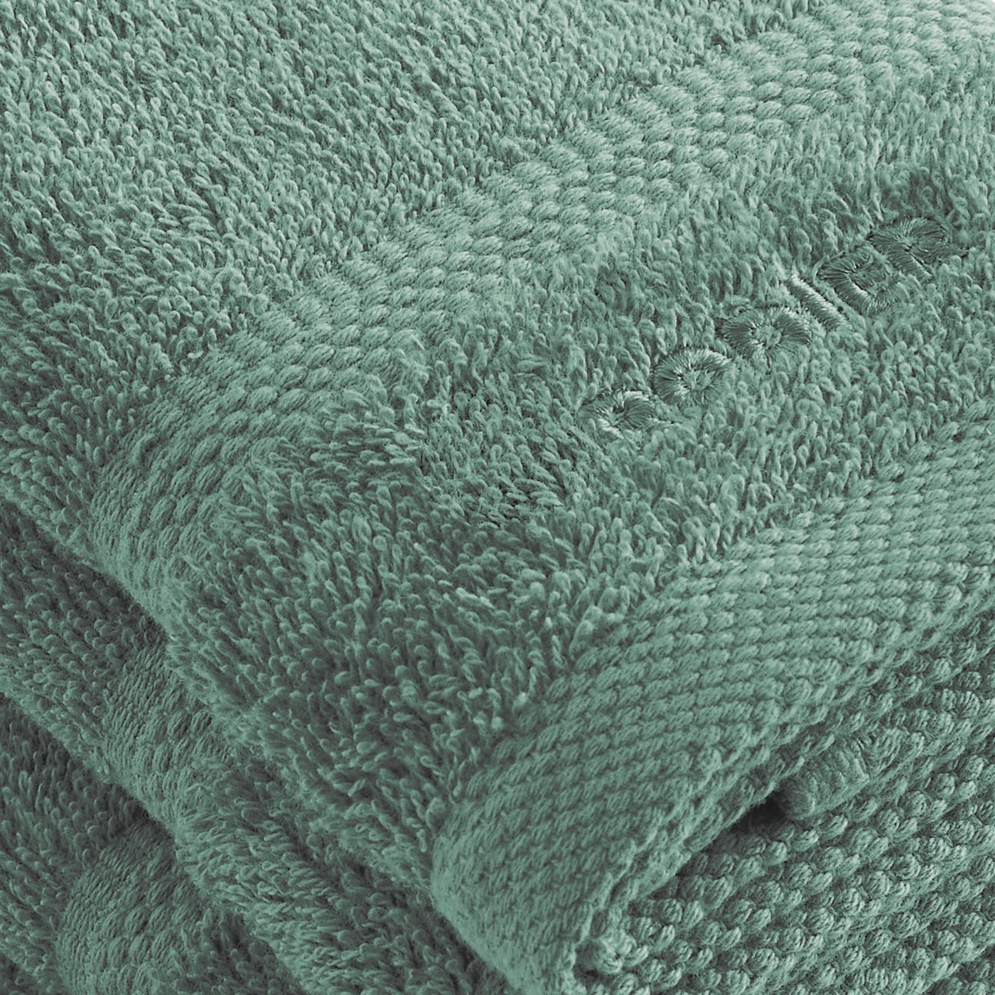 Set De 4 Serviettes D'Invitées - Vert Bouteille - Vague - Image 4