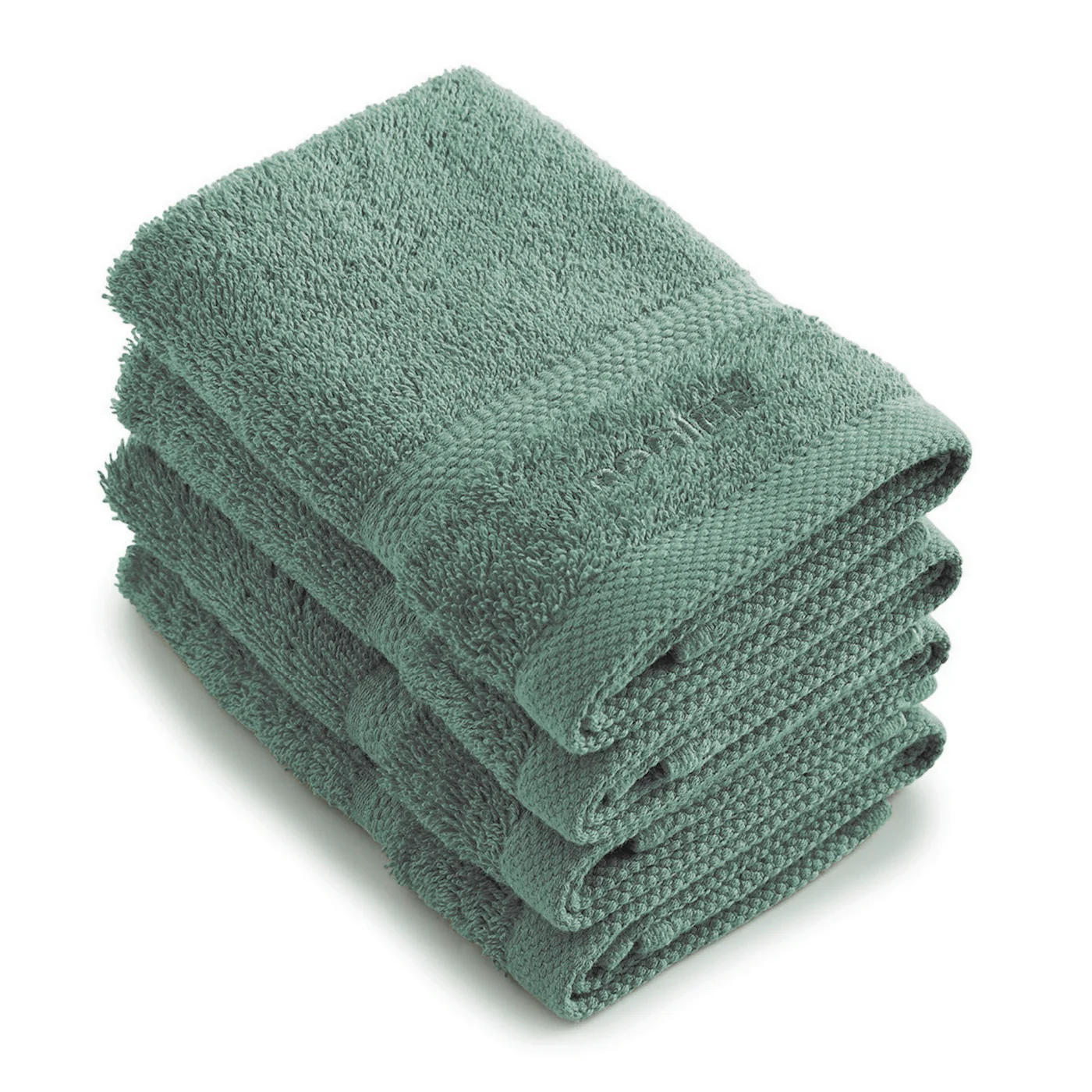 Set De 4 Serviettes D'Invitées - Vert Bouteille - Vague - Image 5