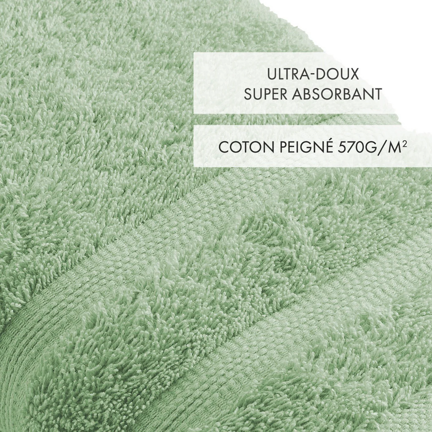 Set De 4 Serviettes D'Invitées - Vert Prairie - Vague - Image 2
