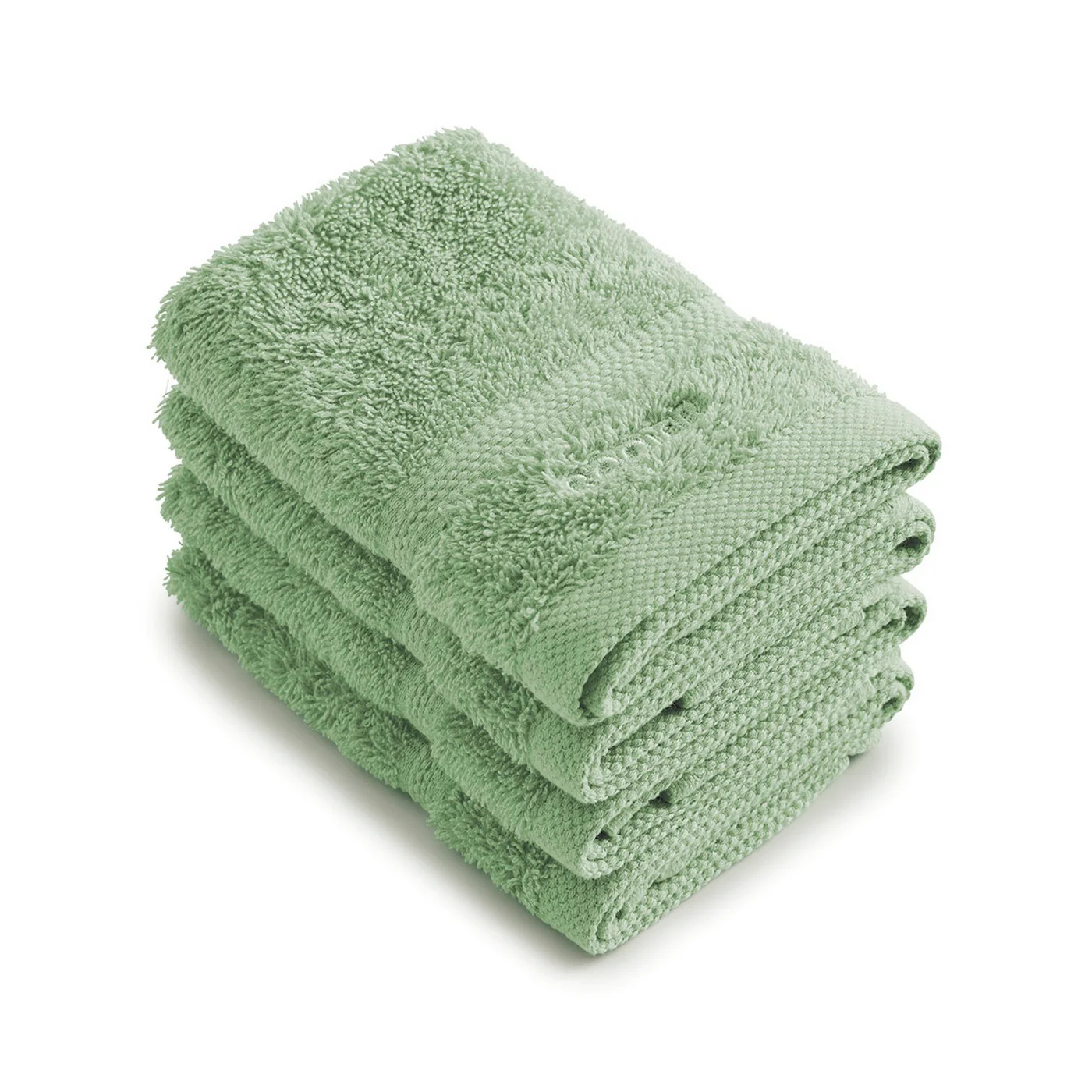 Set De 4 Serviettes D'Invitées - Vert Prairie - Vague - Image 5
