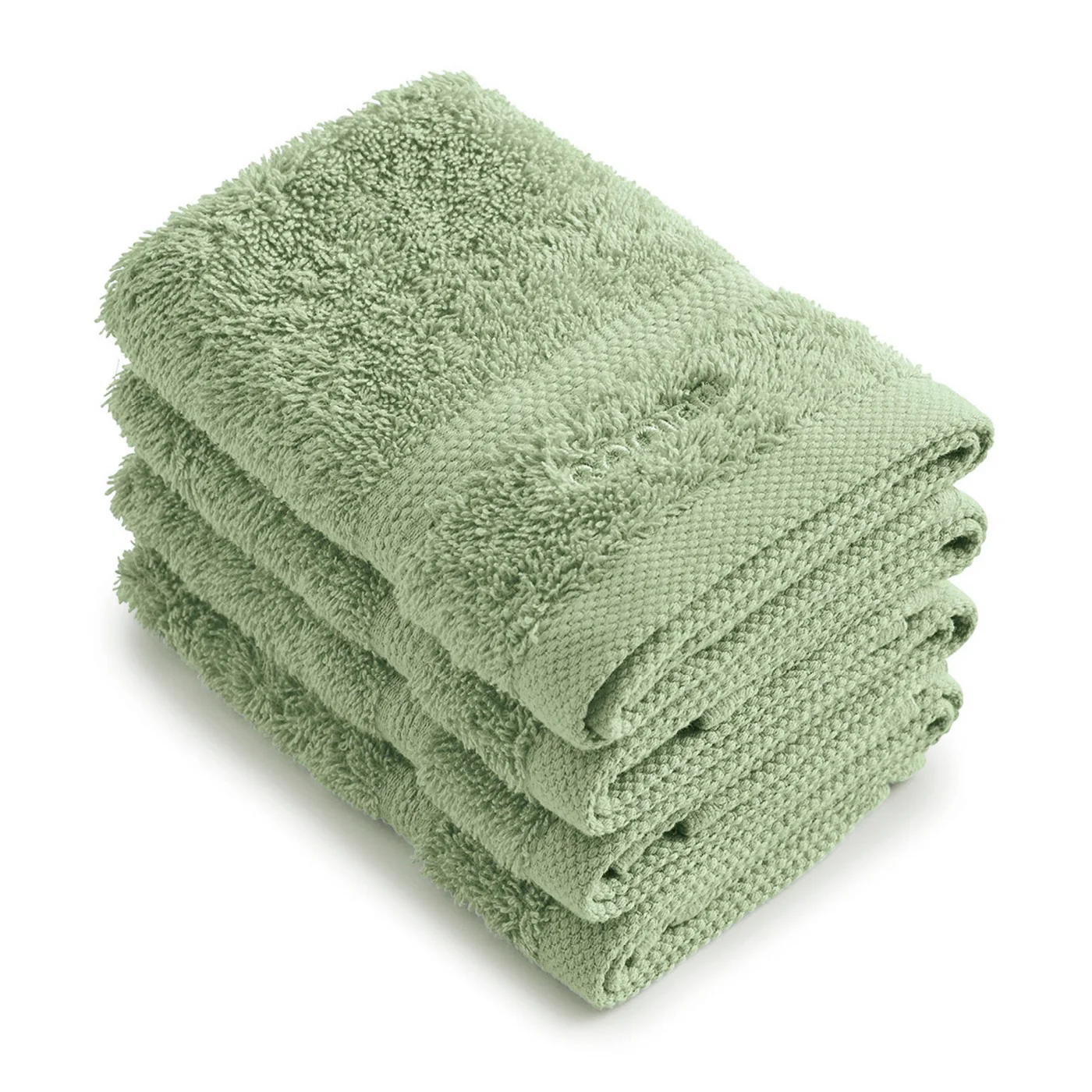 Set De 4 Serviettes D'Invités - Vert Amande - Vague - Image 5