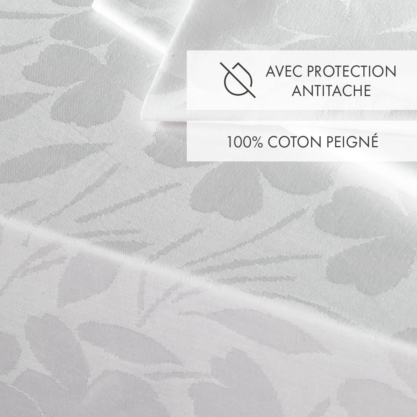 Set De 4 Serviettes TissĂ© Jacquard - Blanc - Petit ChĂȘne - Image 3