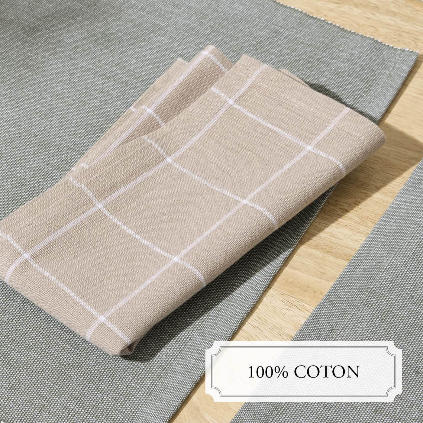 Set De 6 Serviettes - Coton - Taupe - Image 3