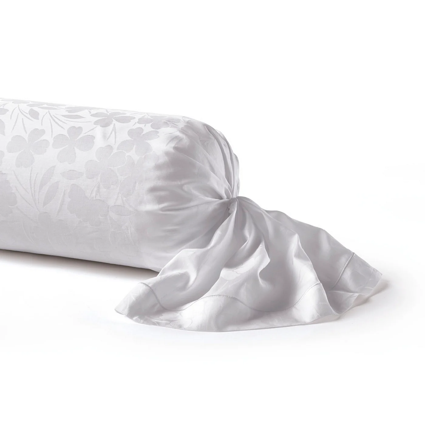 Taie De Traversin Satin De Coton Tissé Jacquard - Blanc - Petit Chêne - Image 5