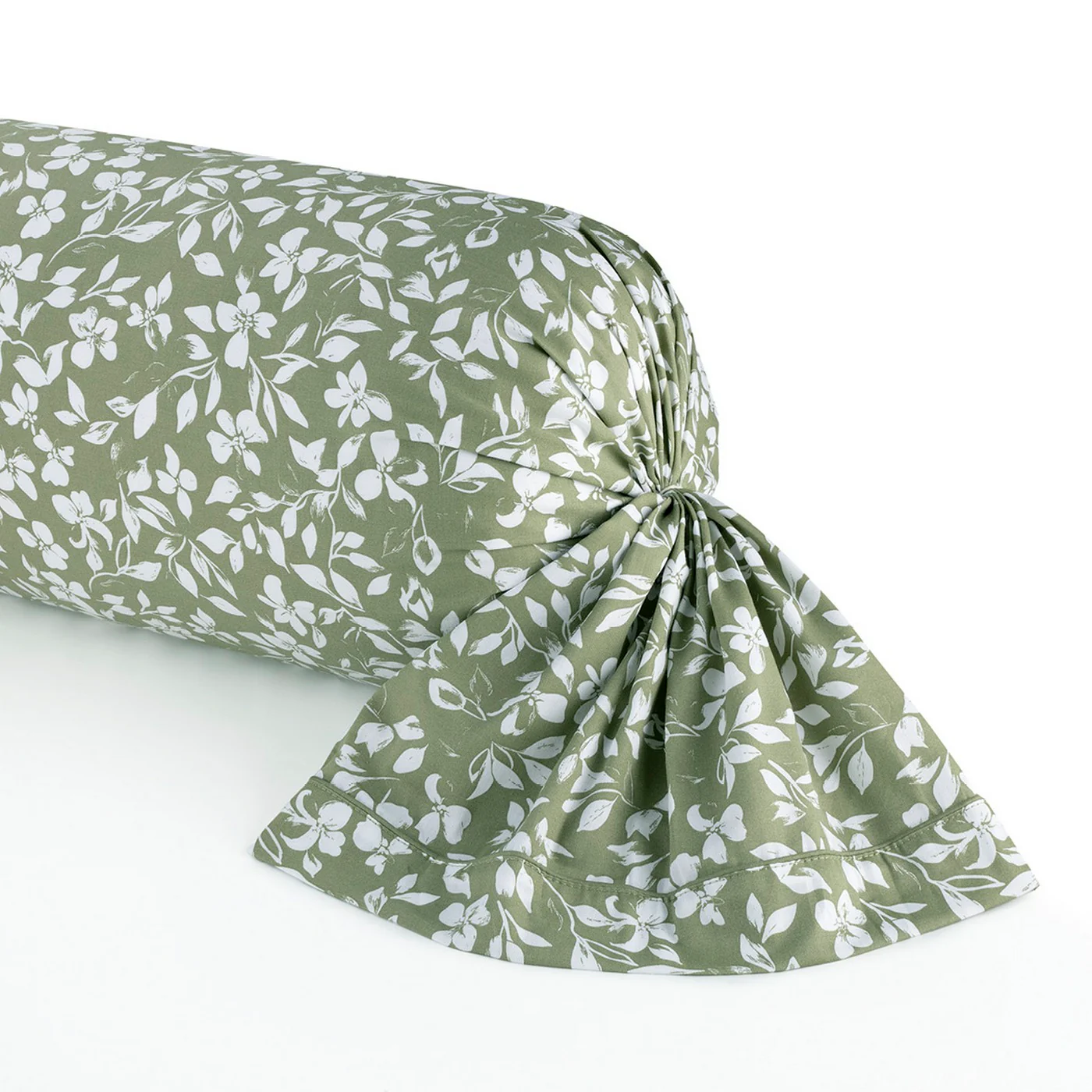Taie De Traversin Satin De Coton - Vert - Floréal - Image 4