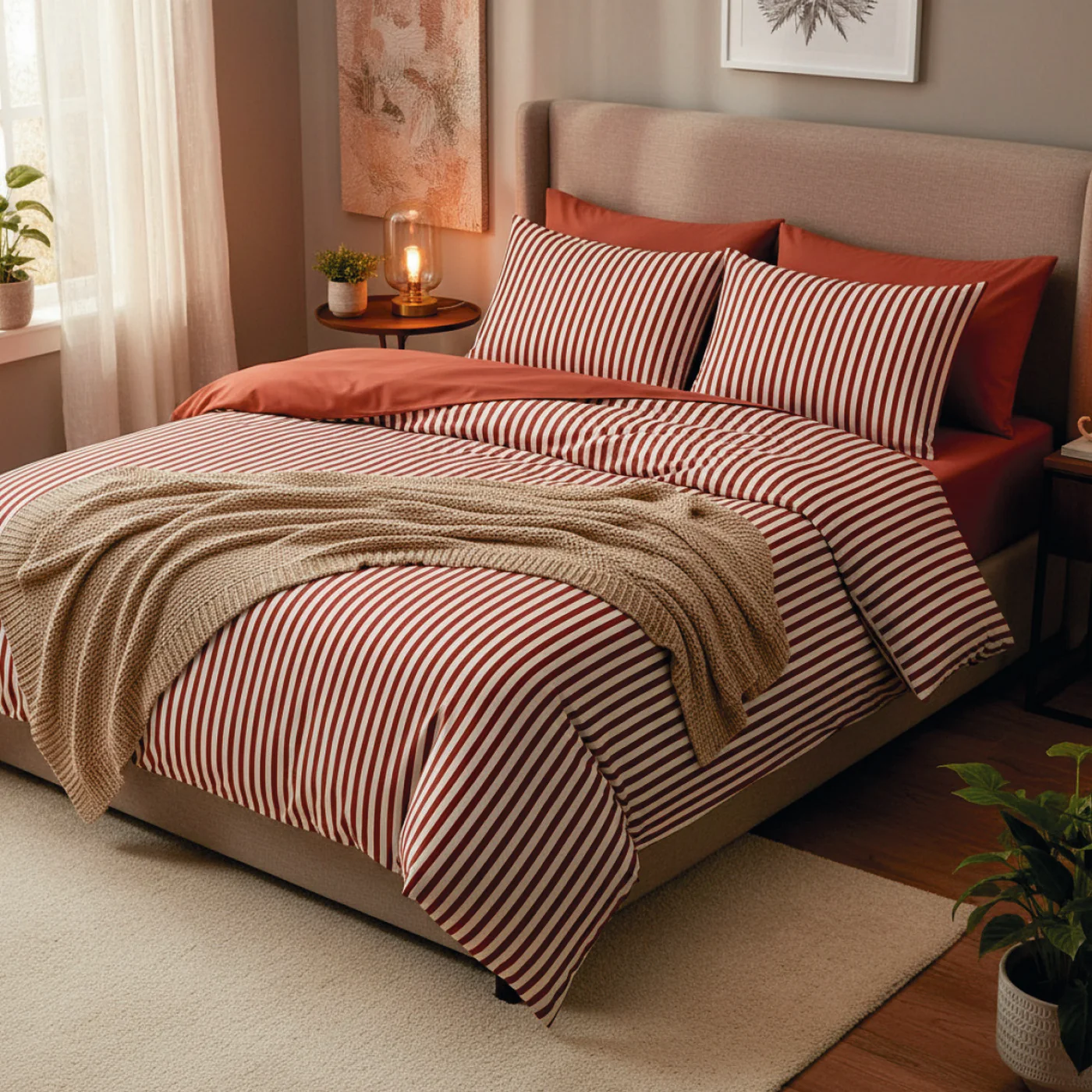 Taie D'Oreiller Satin De Coton - Rouge - Ysaline - Image 2