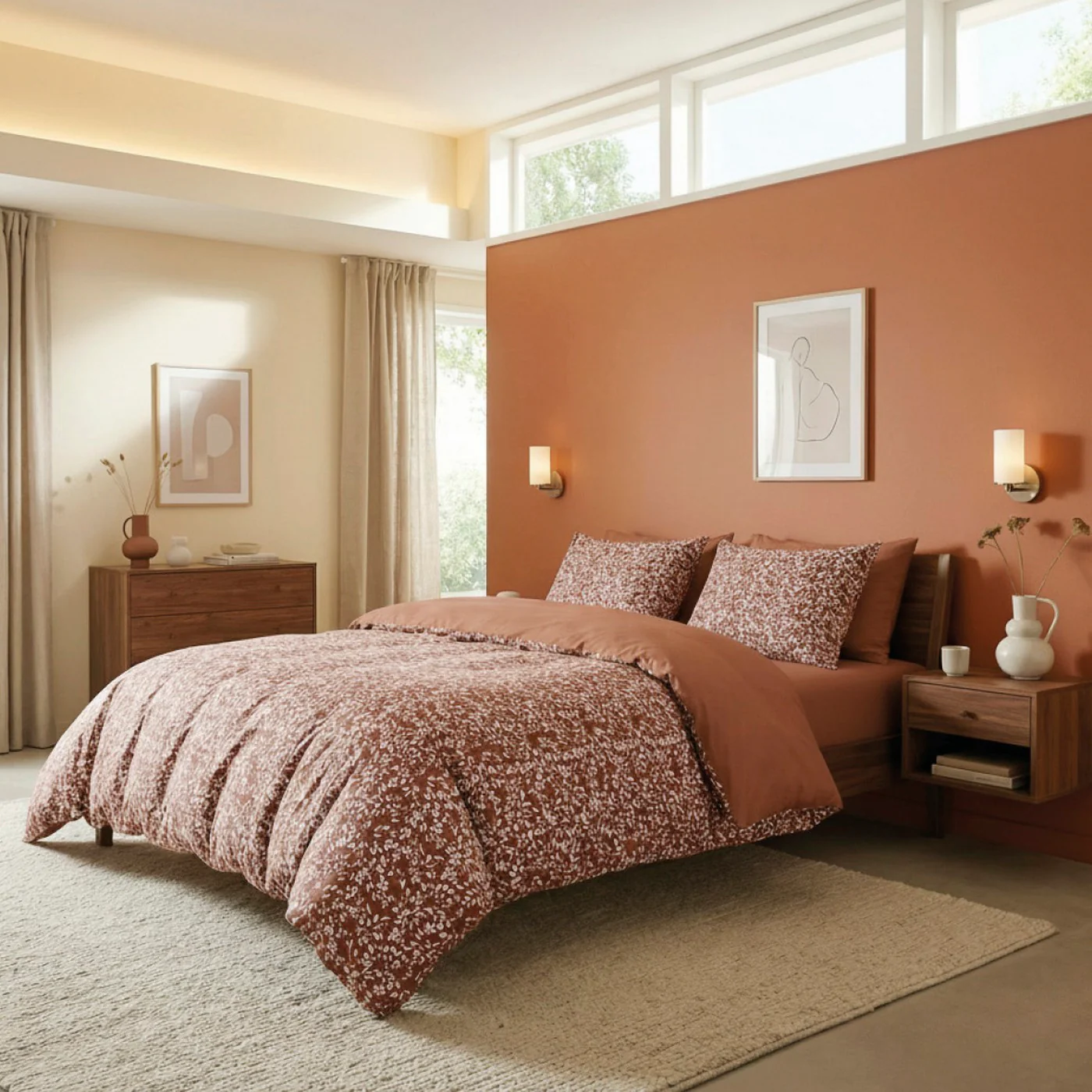 Taie D'Oreiller Satin De Coton - Terracotta 01 - Uni / Floréal Ter - Image 2