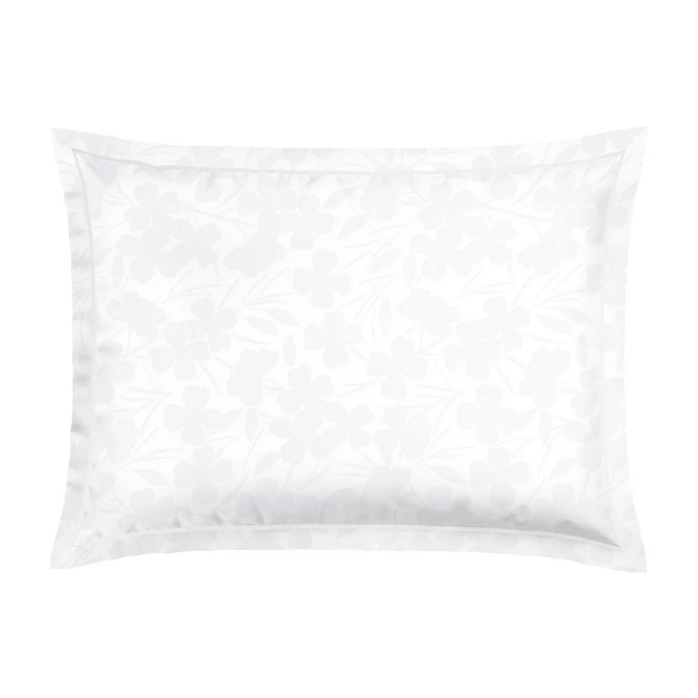 Taie D'Oreiller Satin De Coton Tissé Jacquard - Blanc - Petit Chêne - Image 2