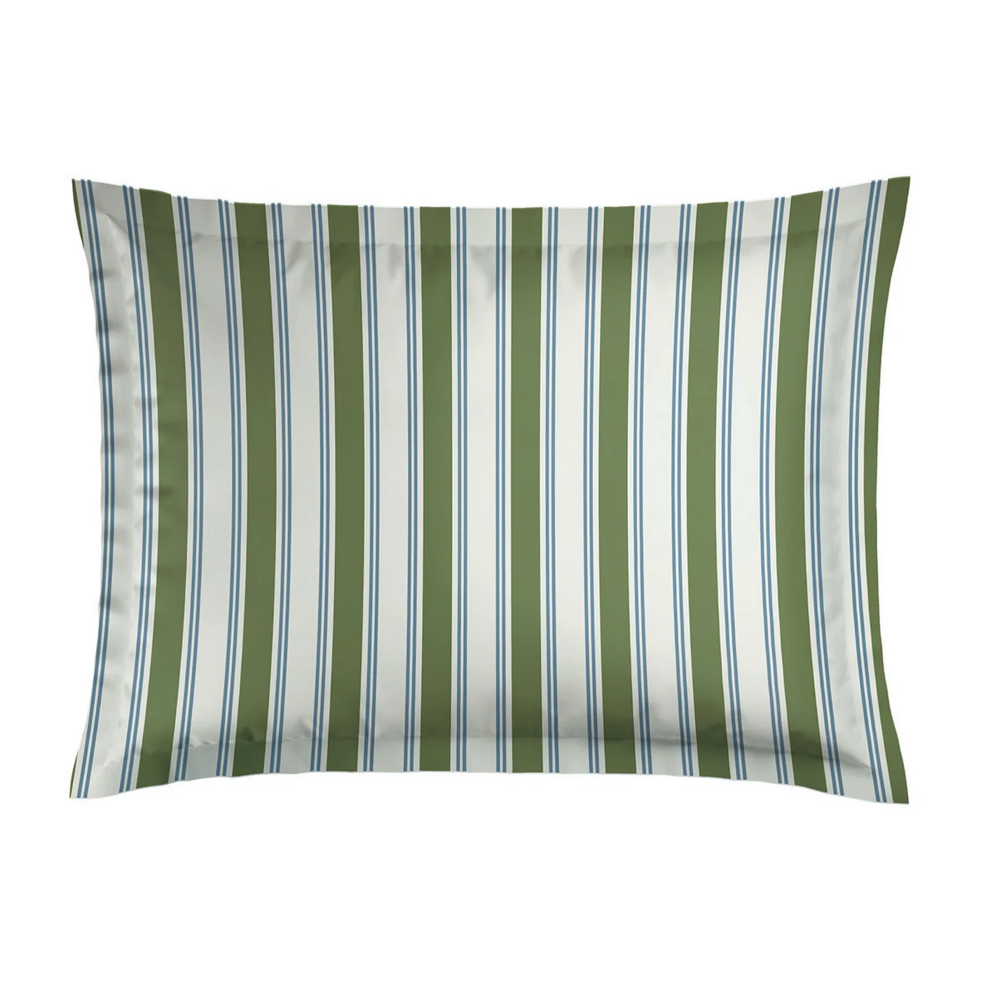 Taie D'Oreiller Satin De Coton - Vert / Bleu - Lorine - Image 2