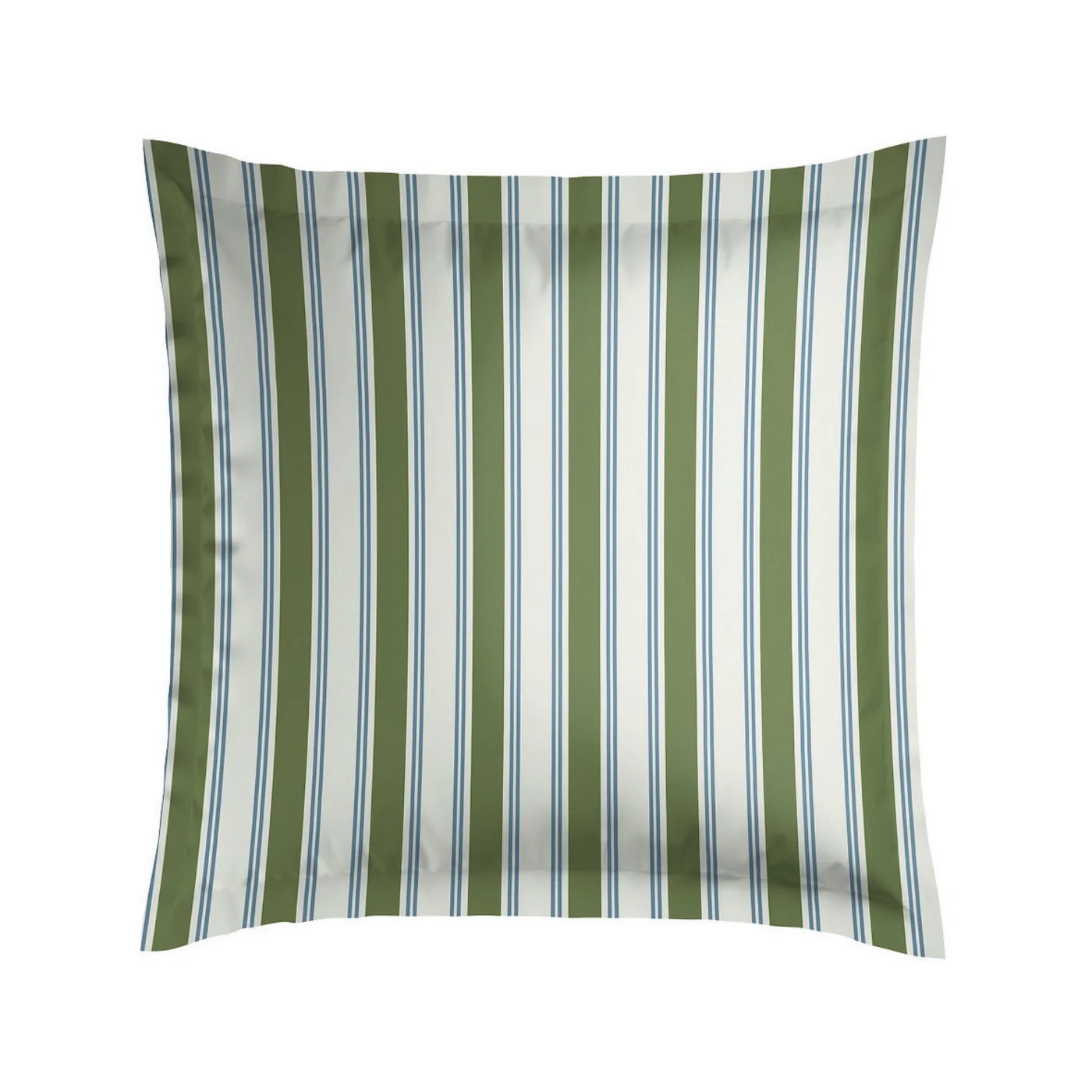 Taie D'Oreiller Satin De Coton - Vert / Bleu - Lorine - Image 3