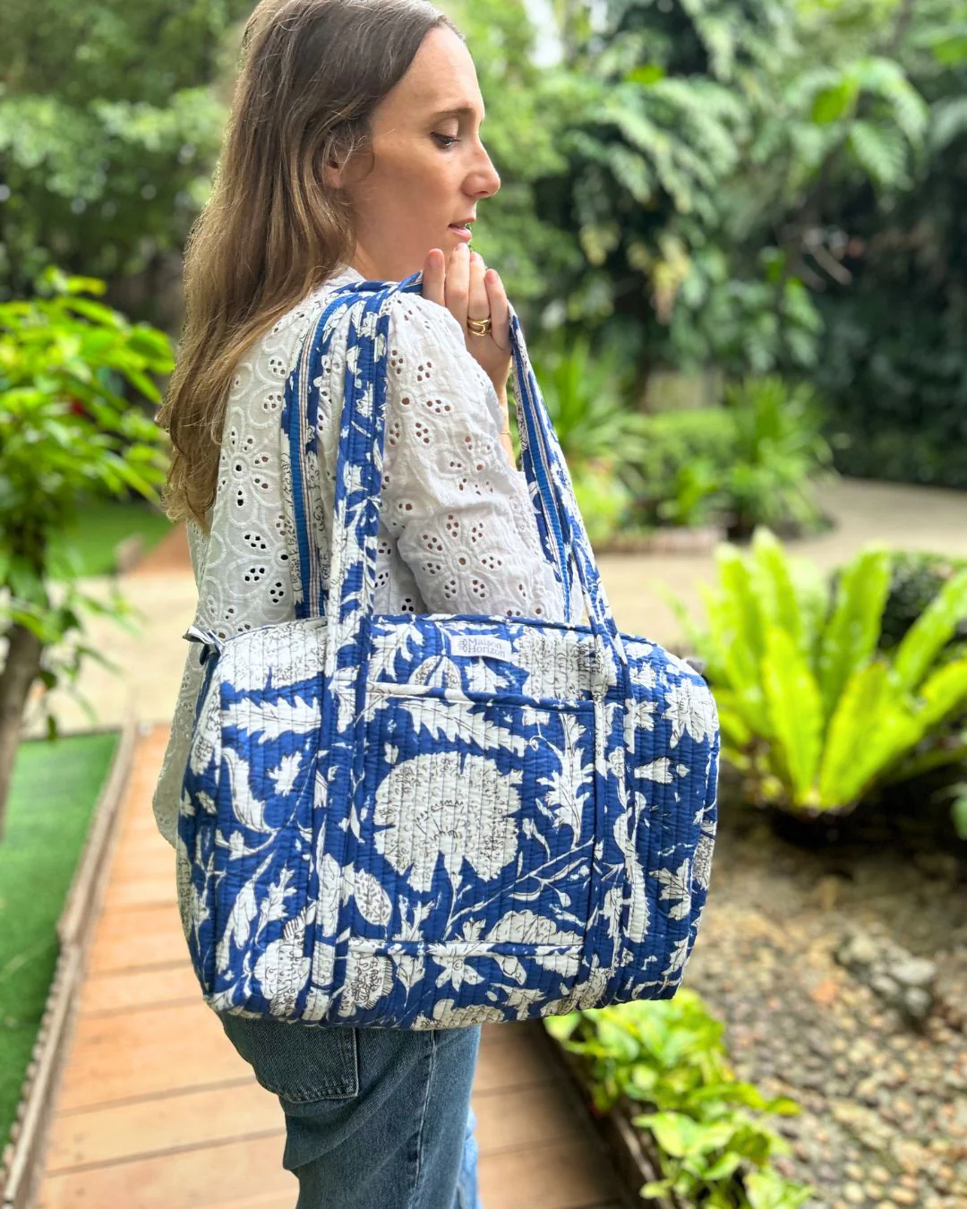 Sac À Langer Sunee - Bleu Impérial Floral - Image 2