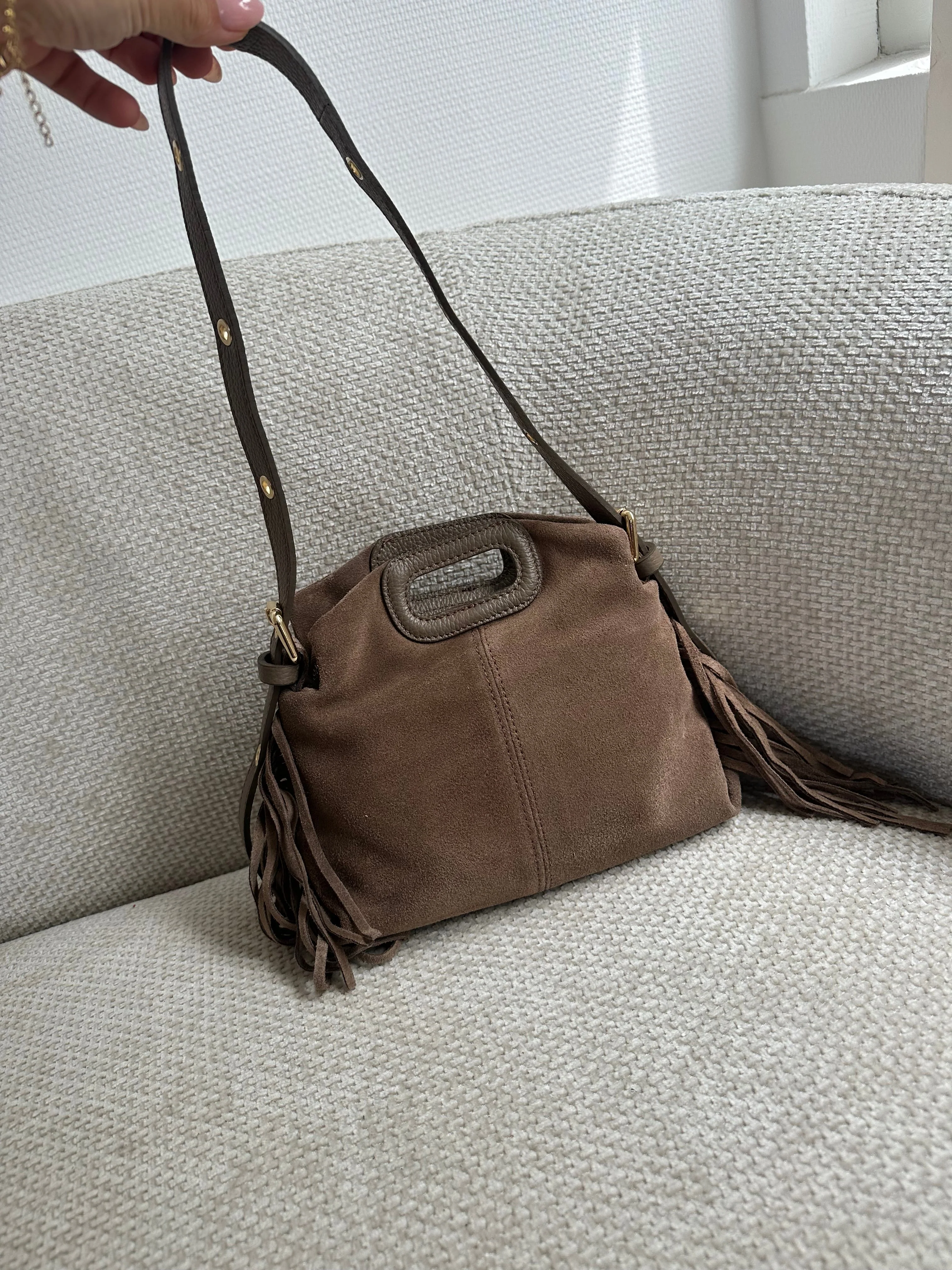 Sac À Main En Cuir Jodie Taupe - Image 2
