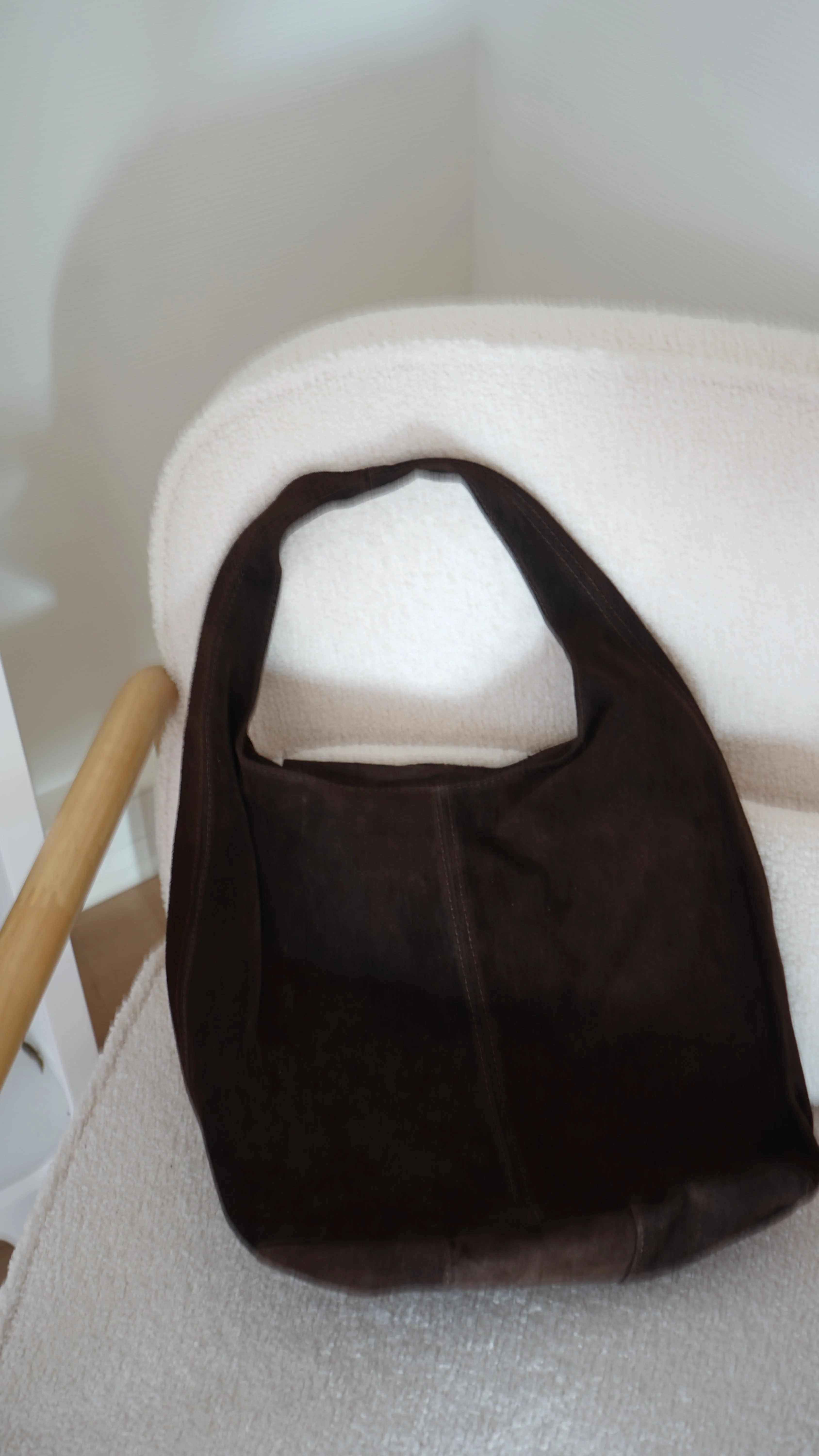 Sac À Main En Daim Marine Chocolat - Image 3