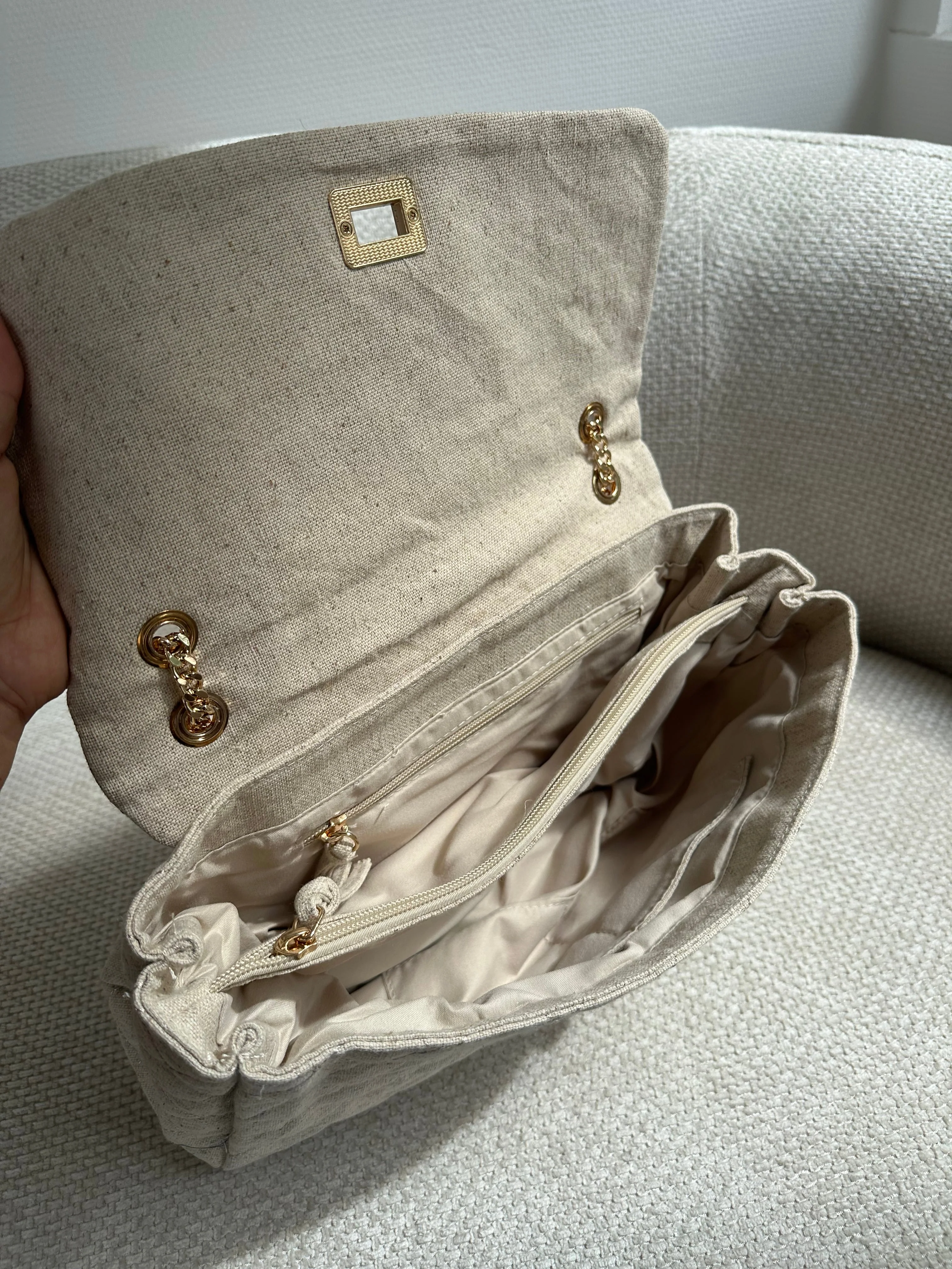 Sac À Main Hortense Beige Lin - Image 3