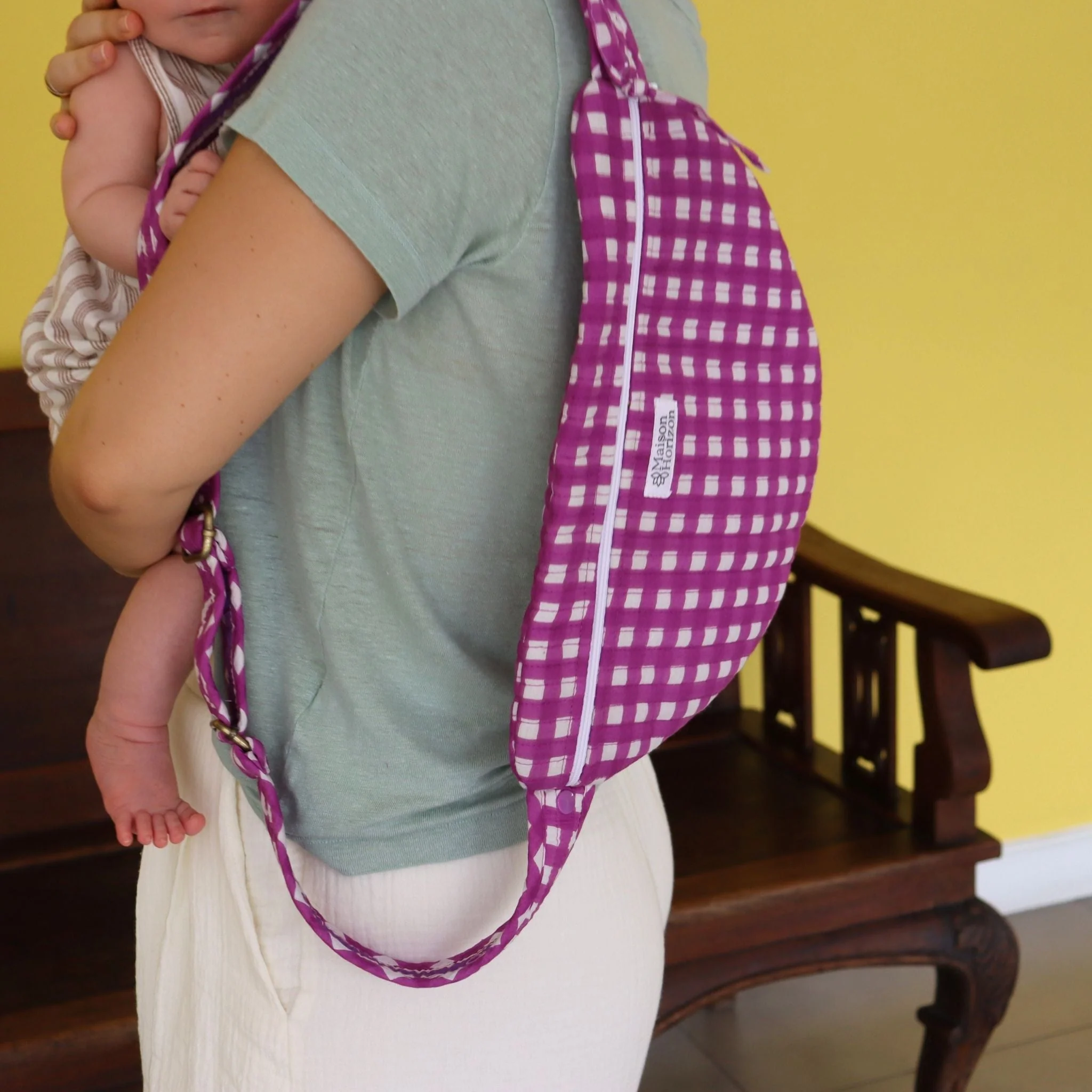 Sac Banane À Langer Kimi - Vichy Ultra Violet - Image 4